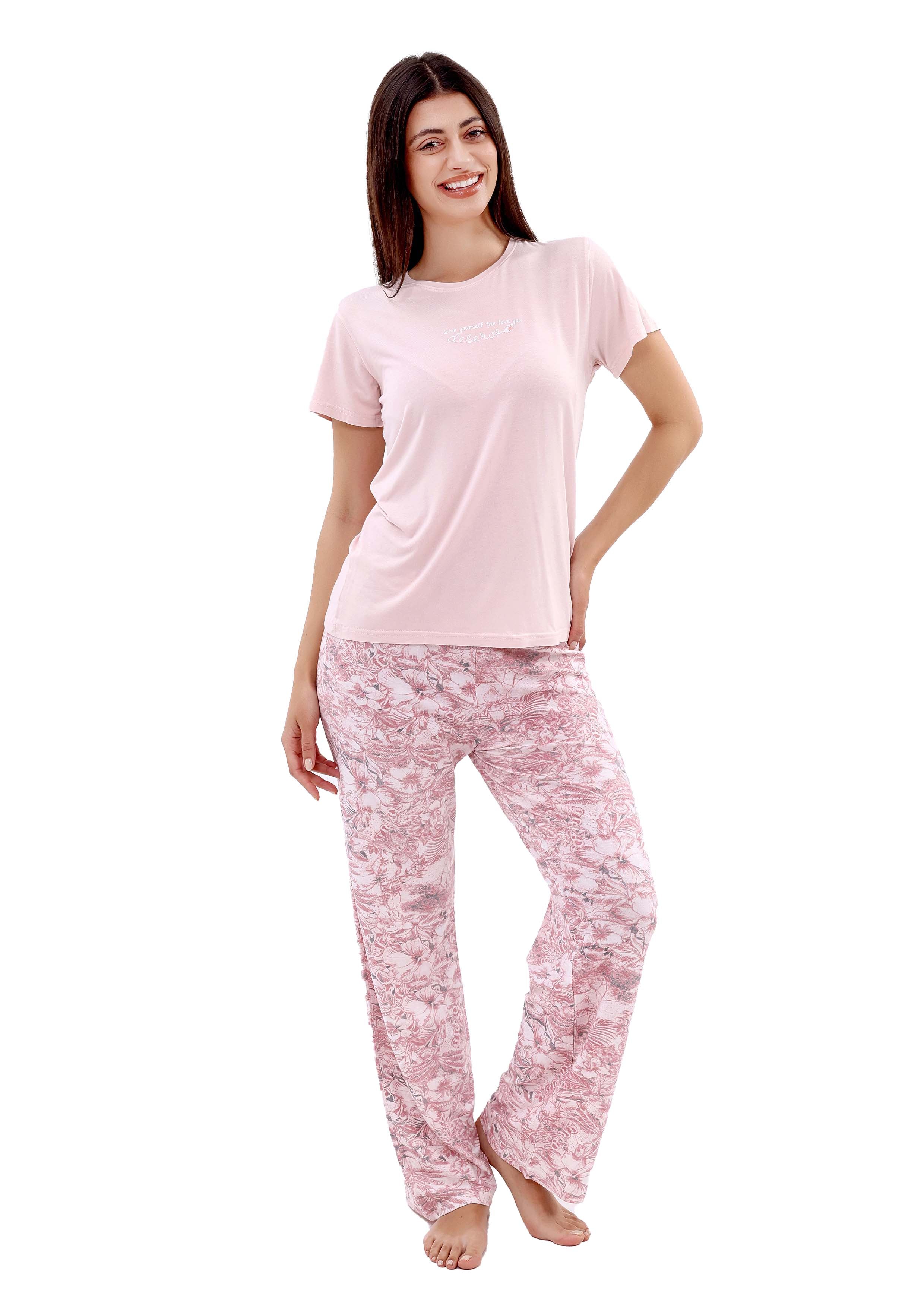 K128 SPRING TULIPS SHORT-SLEEVE PAJAMA SET
