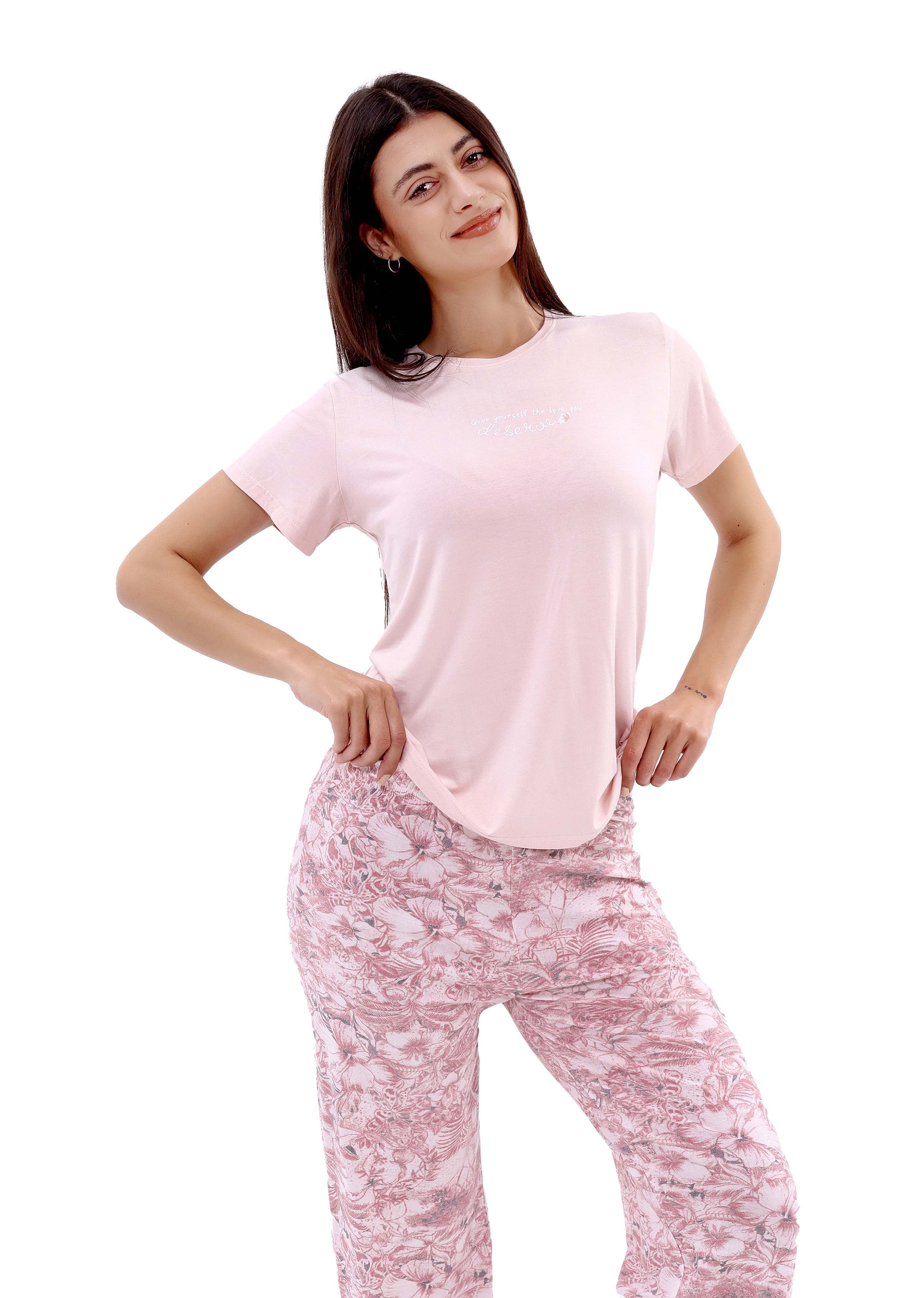 K128 SPRING TULIPS SHORT-SLEEVE PAJAMA SET