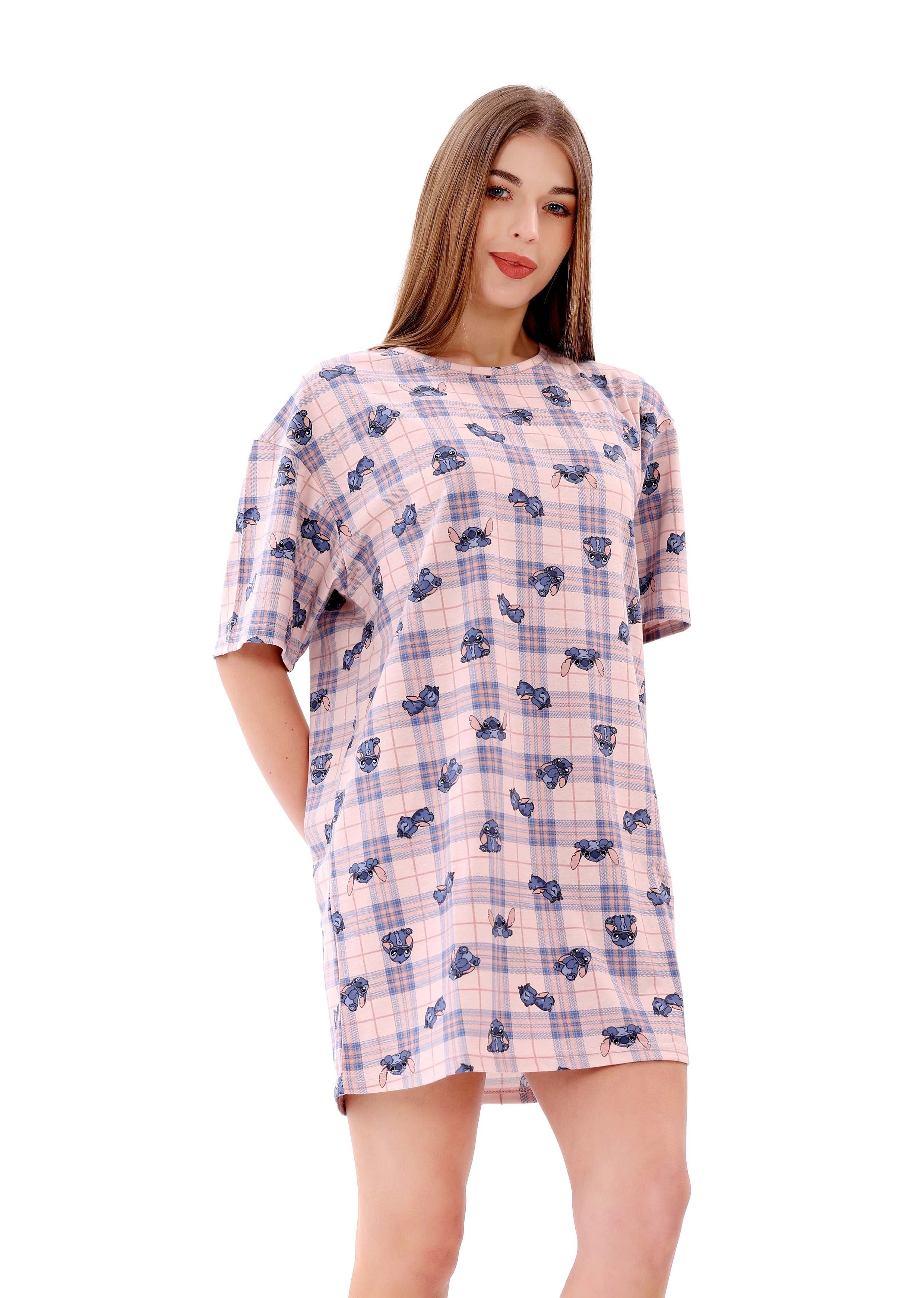 L706 STITCH BLUE & PINK NIGHT DRESS