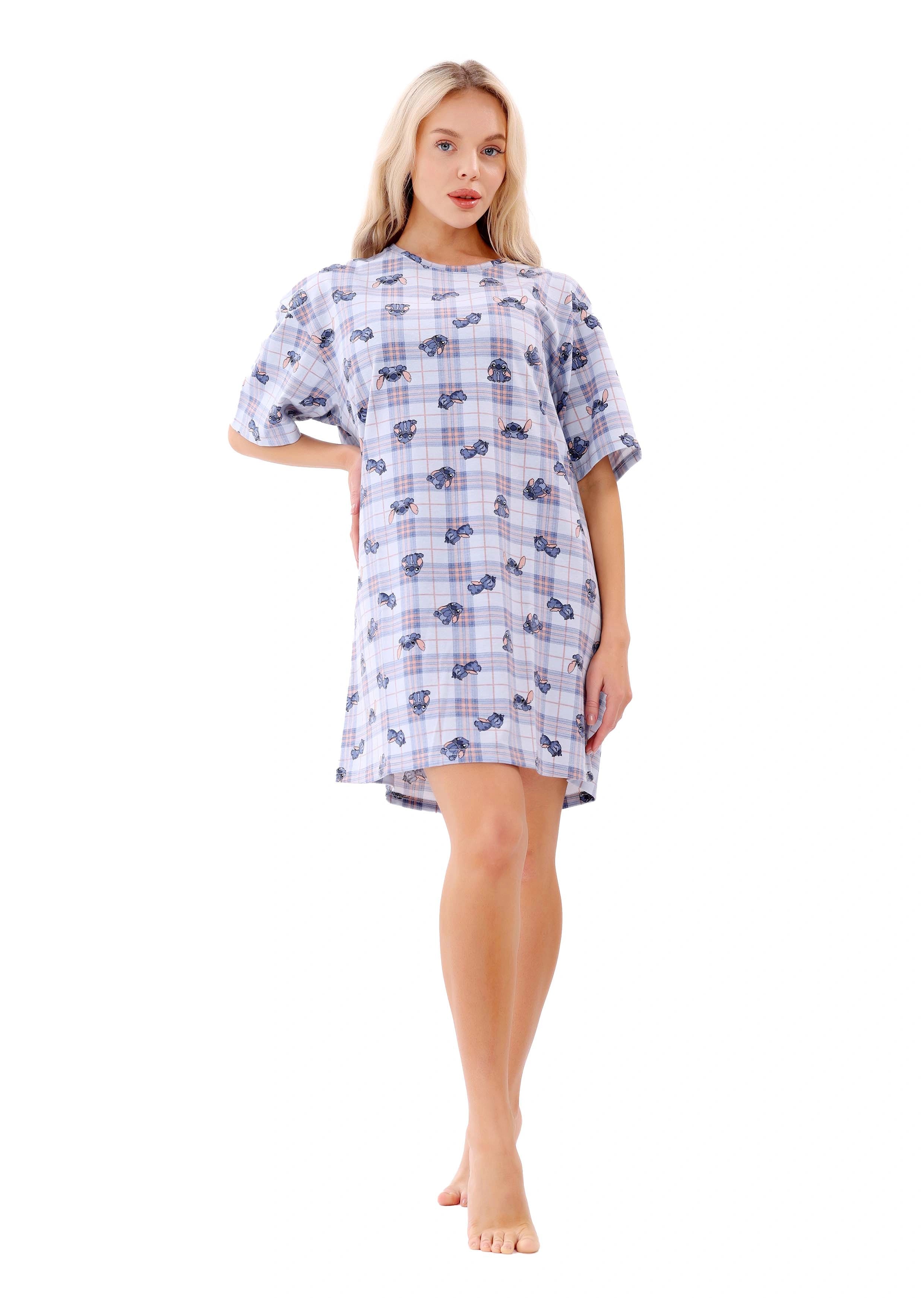 L706 STITCH BLUE & PINK NIGHT DRESS