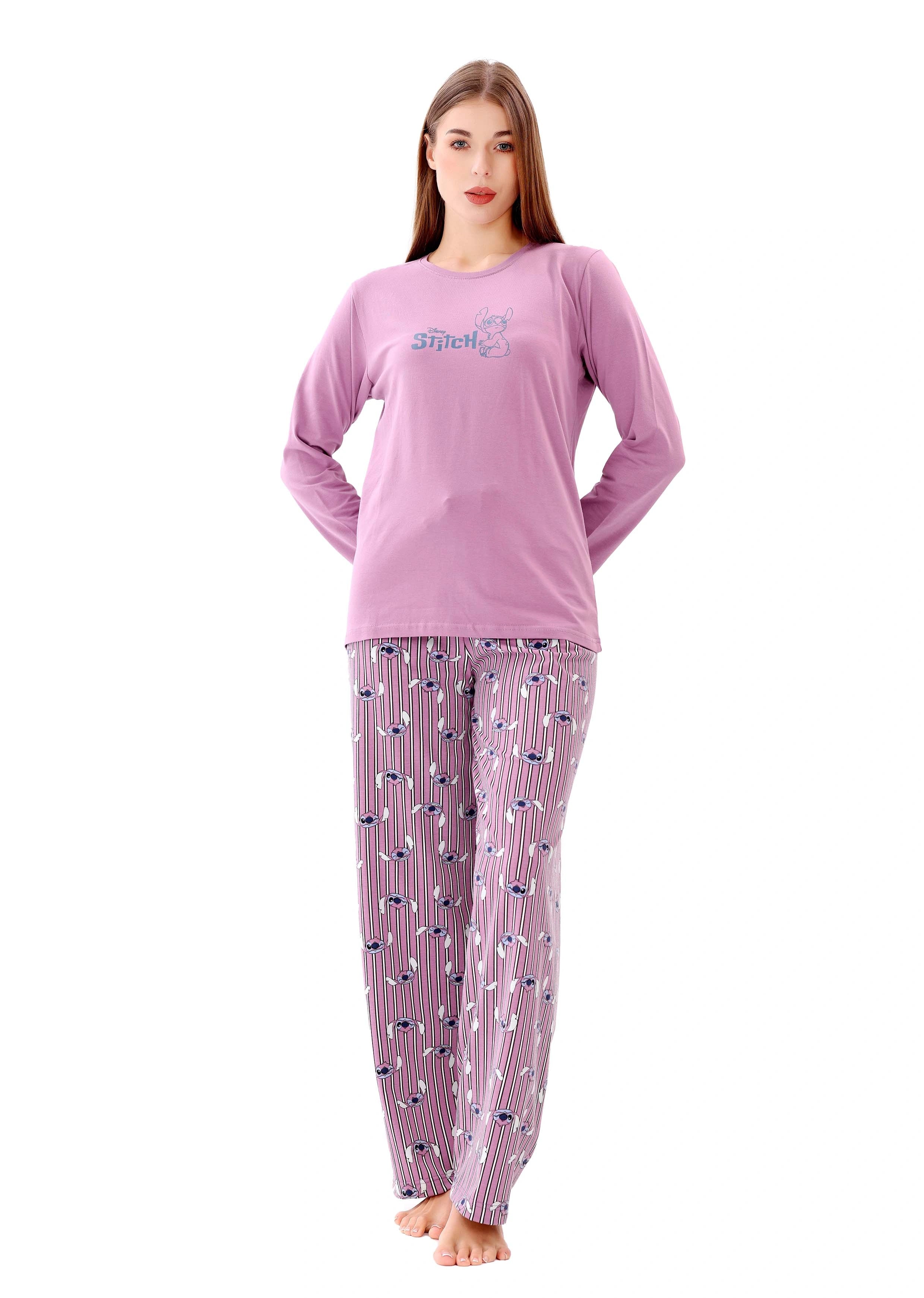 L107 STITCH STRIPE LONG-SLEEVE PAJAMA SET