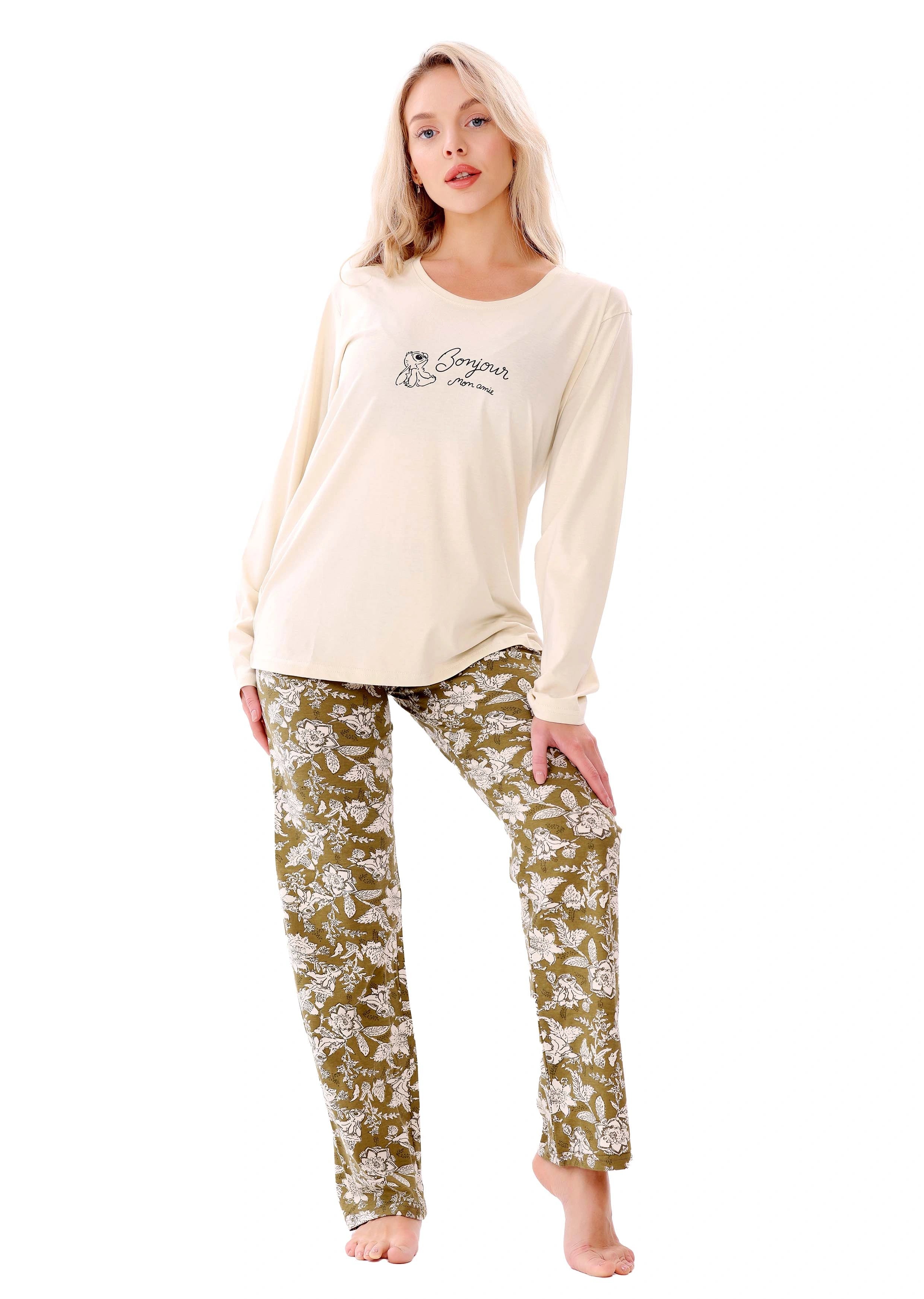 L122 SPRING PALMS LONG-SLEEVE PAJAMA SET