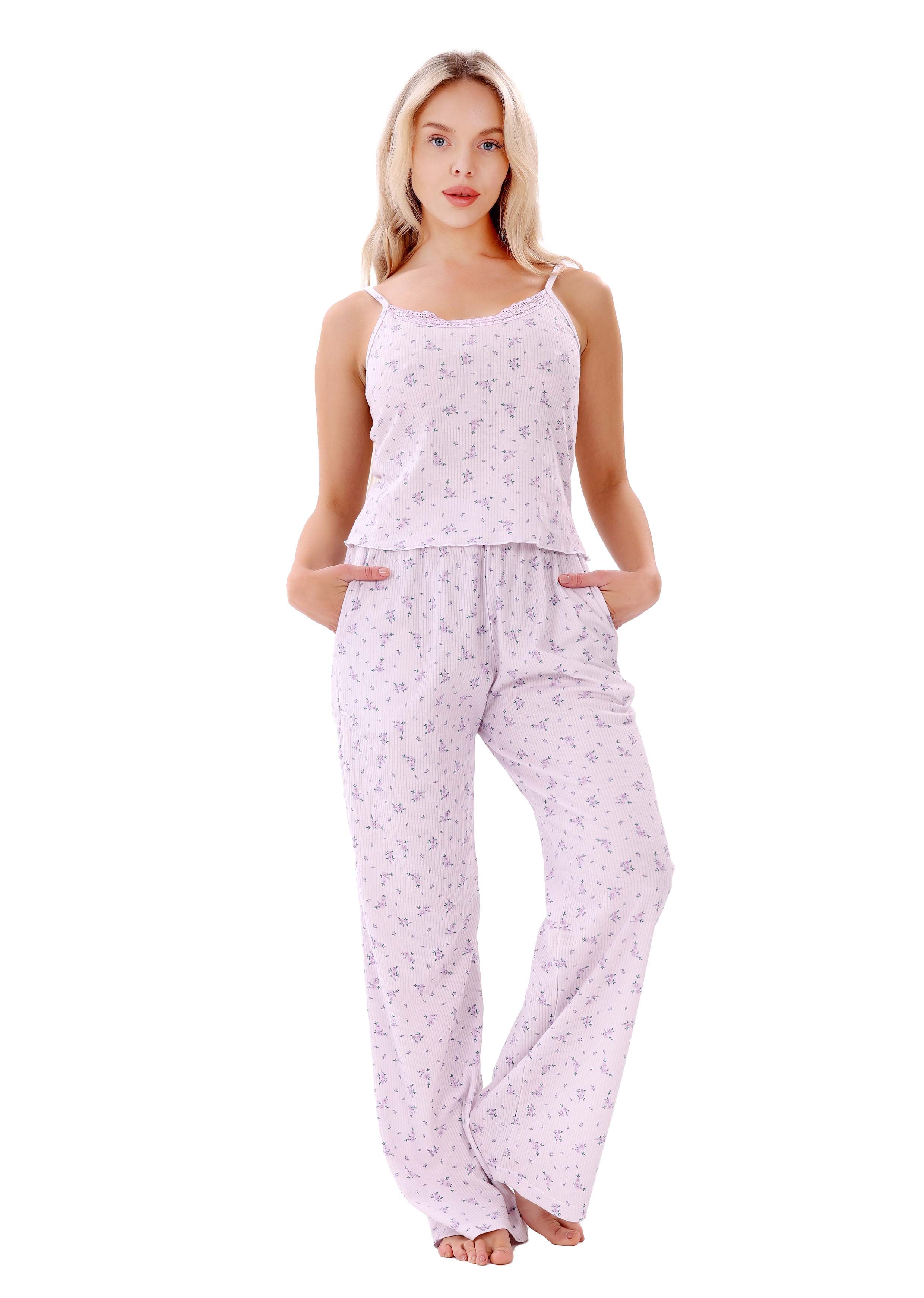 L127 LAVENDER AND LILIES PAJAMA SET