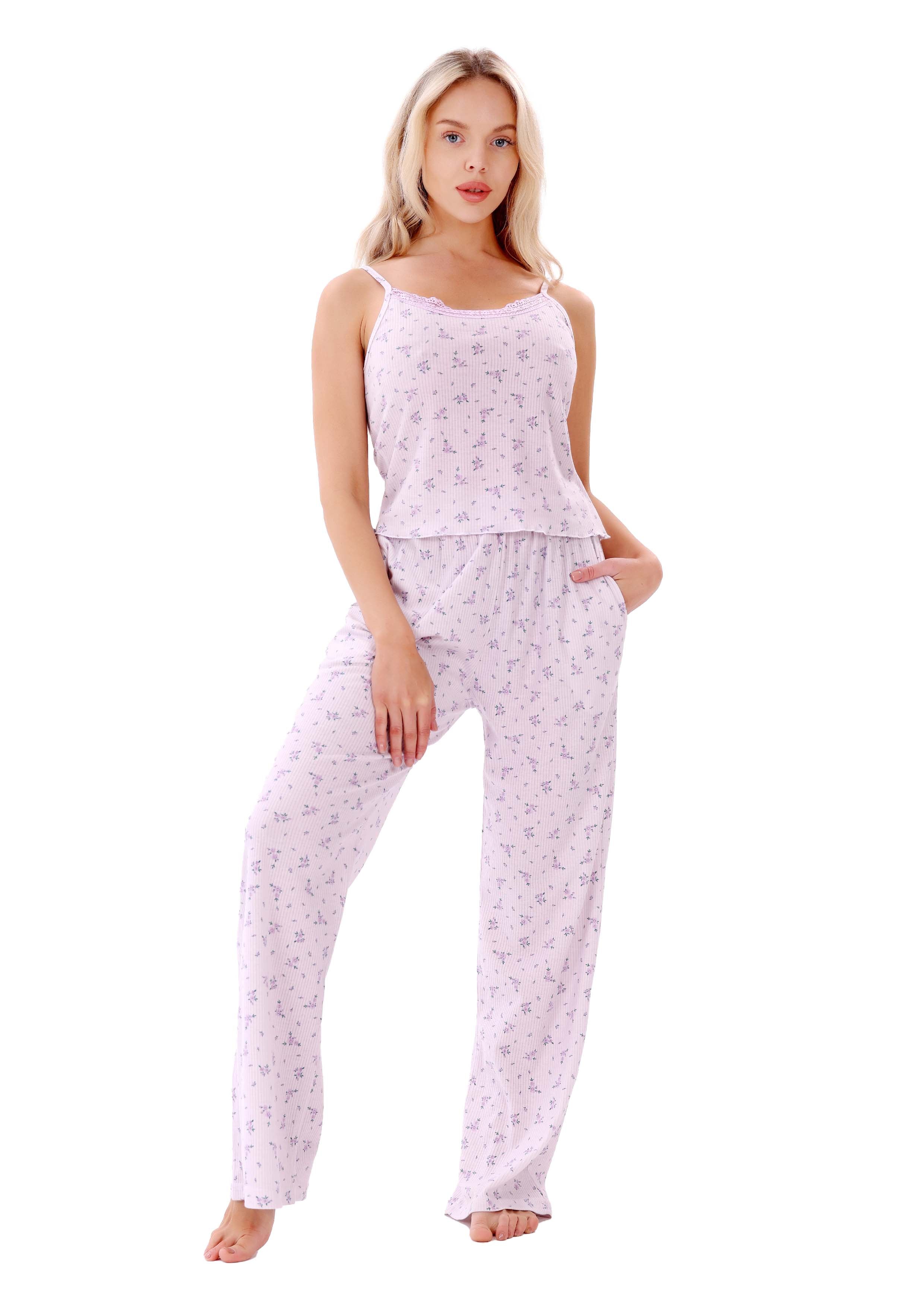 L127 LAVENDER AND LILIES PAJAMA SET