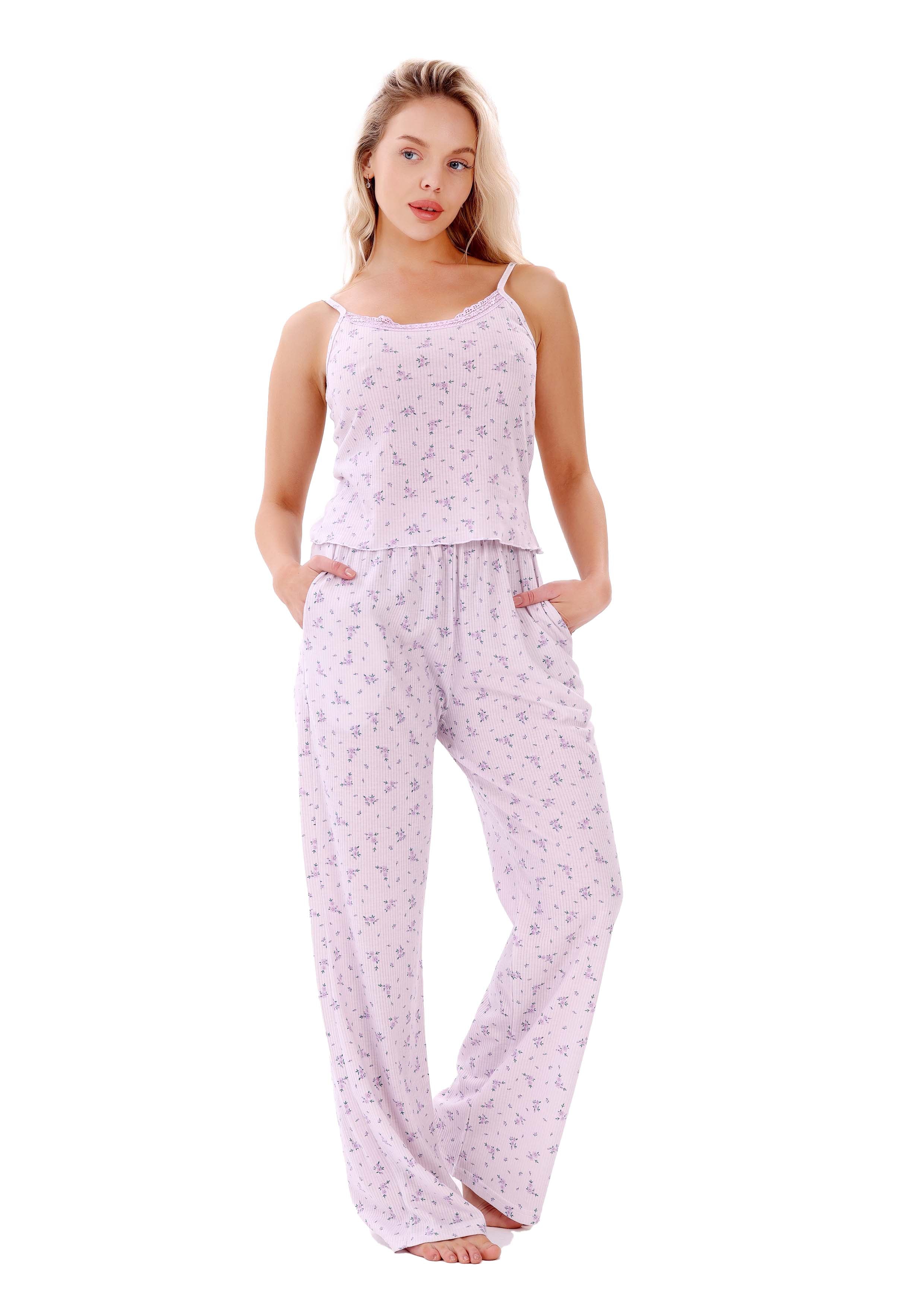 L127 LAVENDER AND LILIES PAJAMA SET