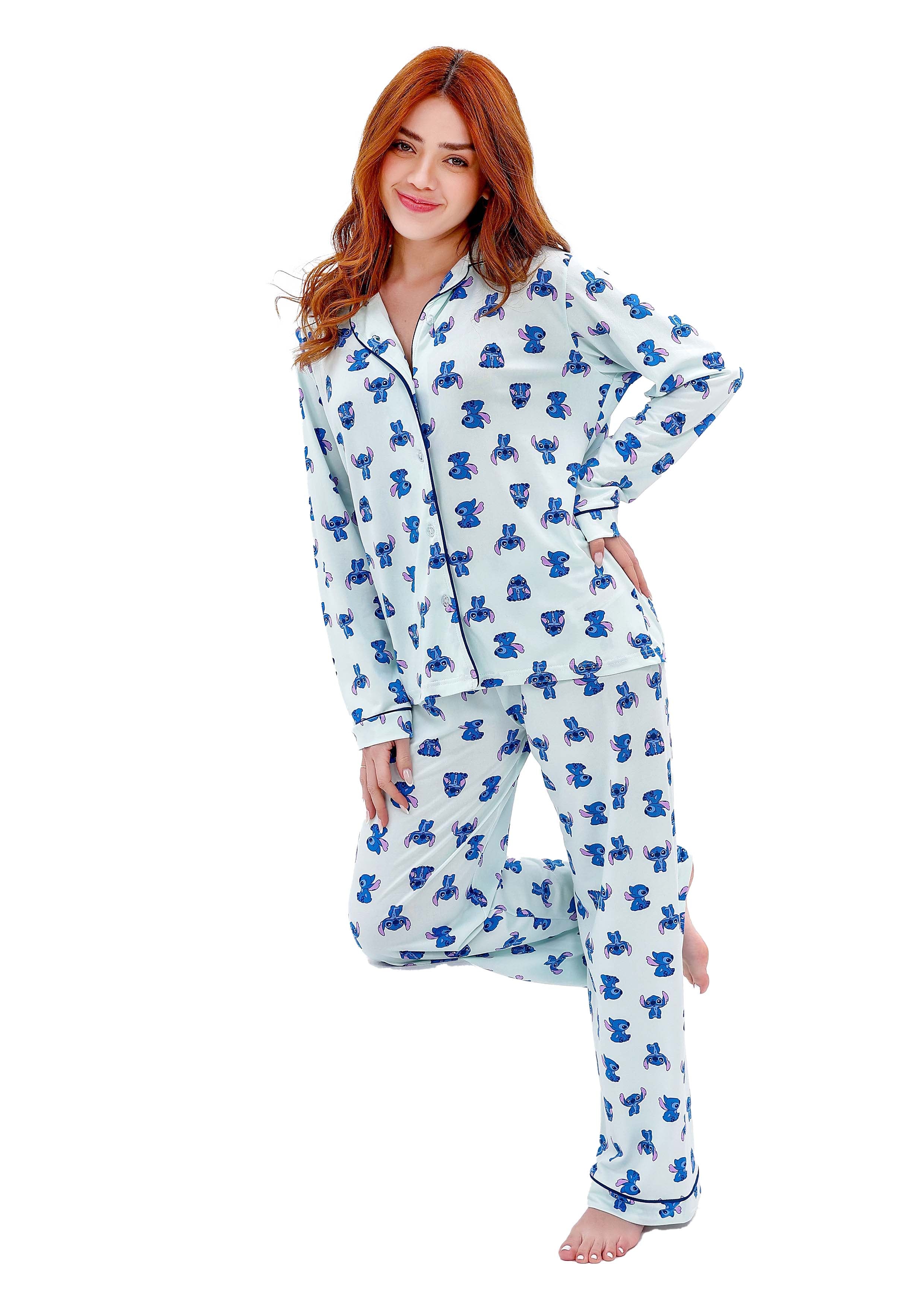 W601 MINNI STITCH BUTTON-UP PAJAMA SET
