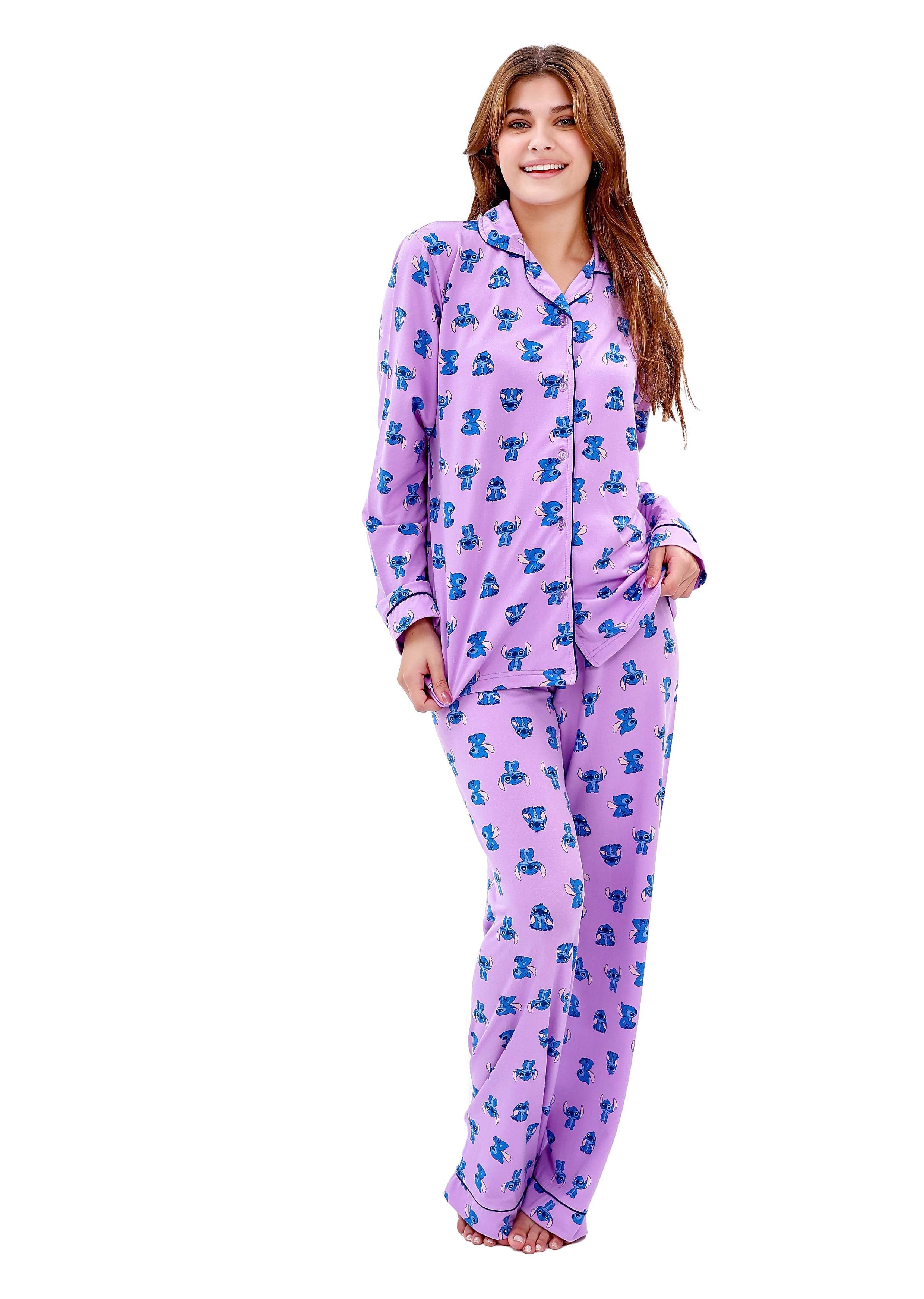 W601 MINNI STITCH BUTTON-UP PAJAMA SET
