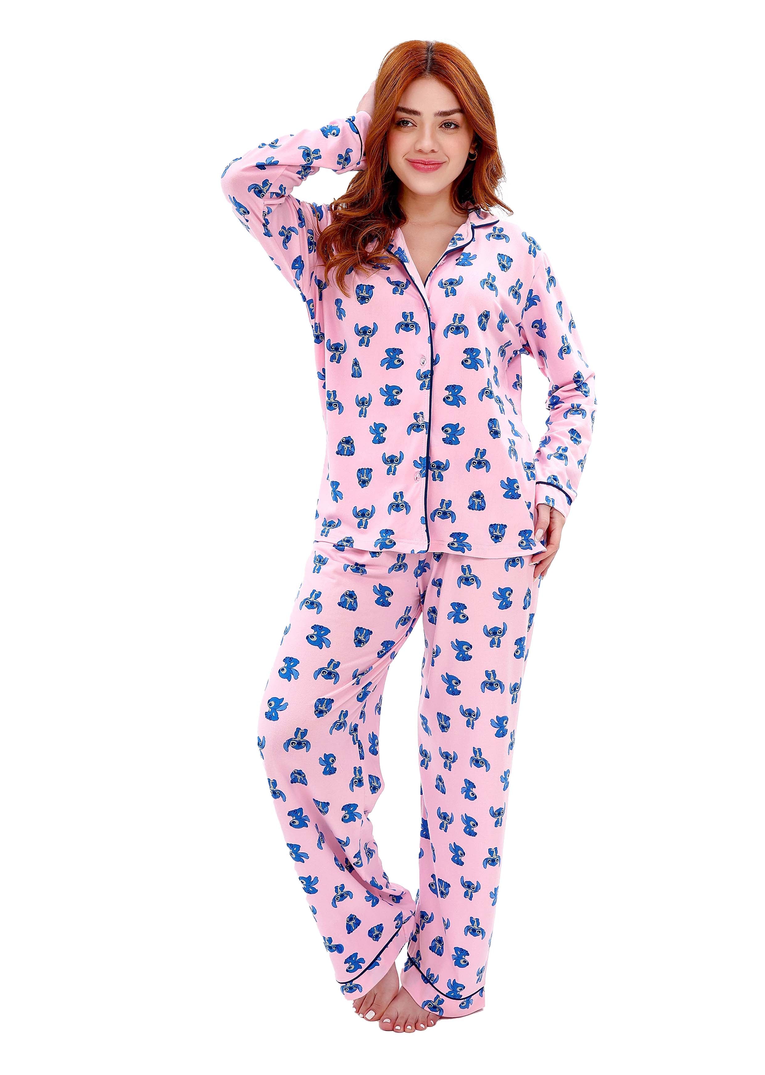 W601 MINNI STITCH BUTTON-UP PAJAMA SET