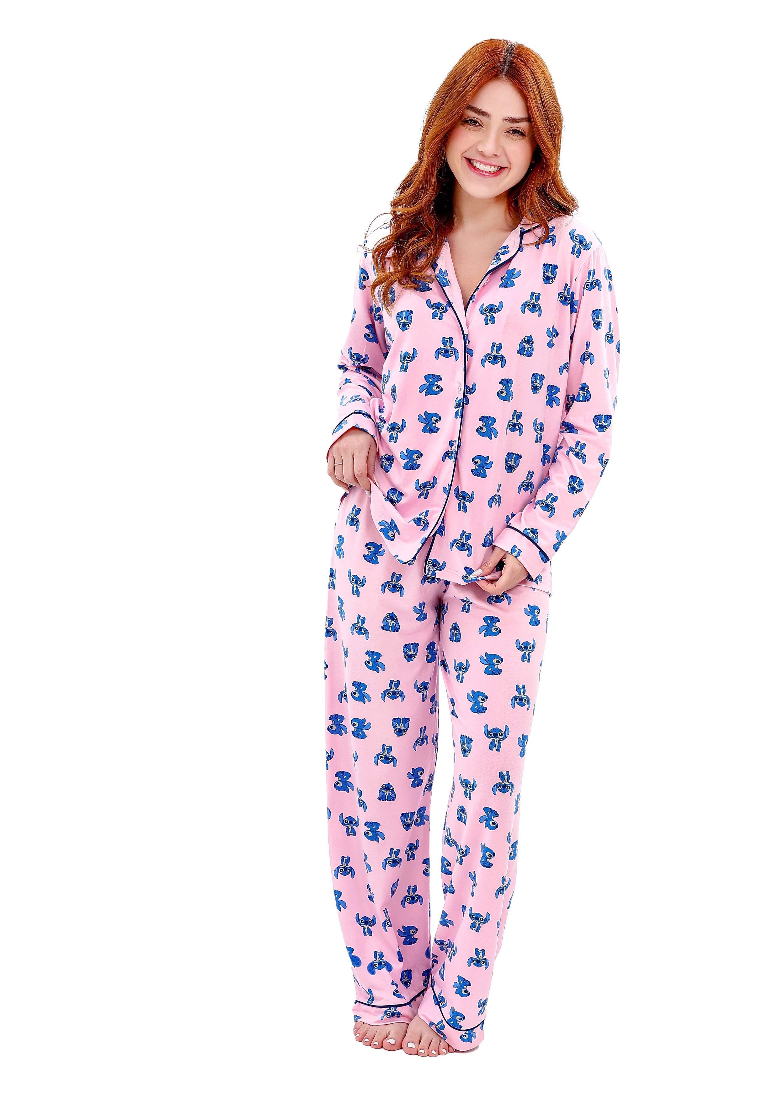 W601 MINNI STITCH BUTTON-UP PAJAMA SET
