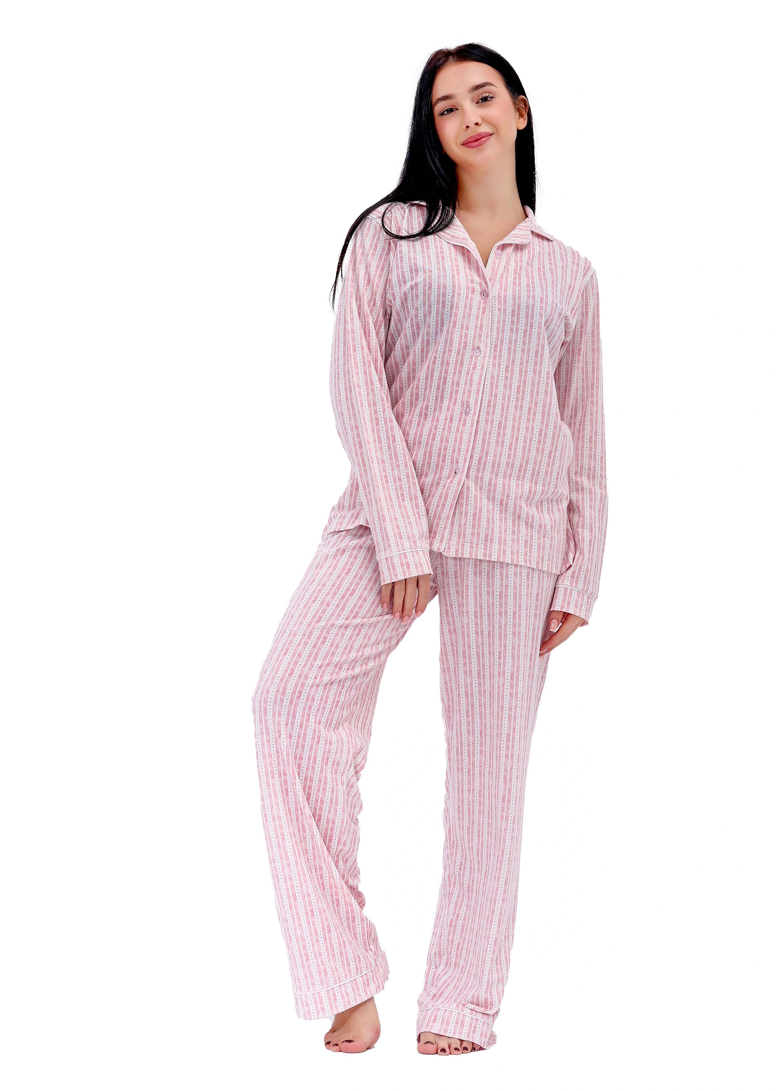 L602 SUMMER BREEZE LONG-SLEEVE BUTTON-UP PAJAMA SET