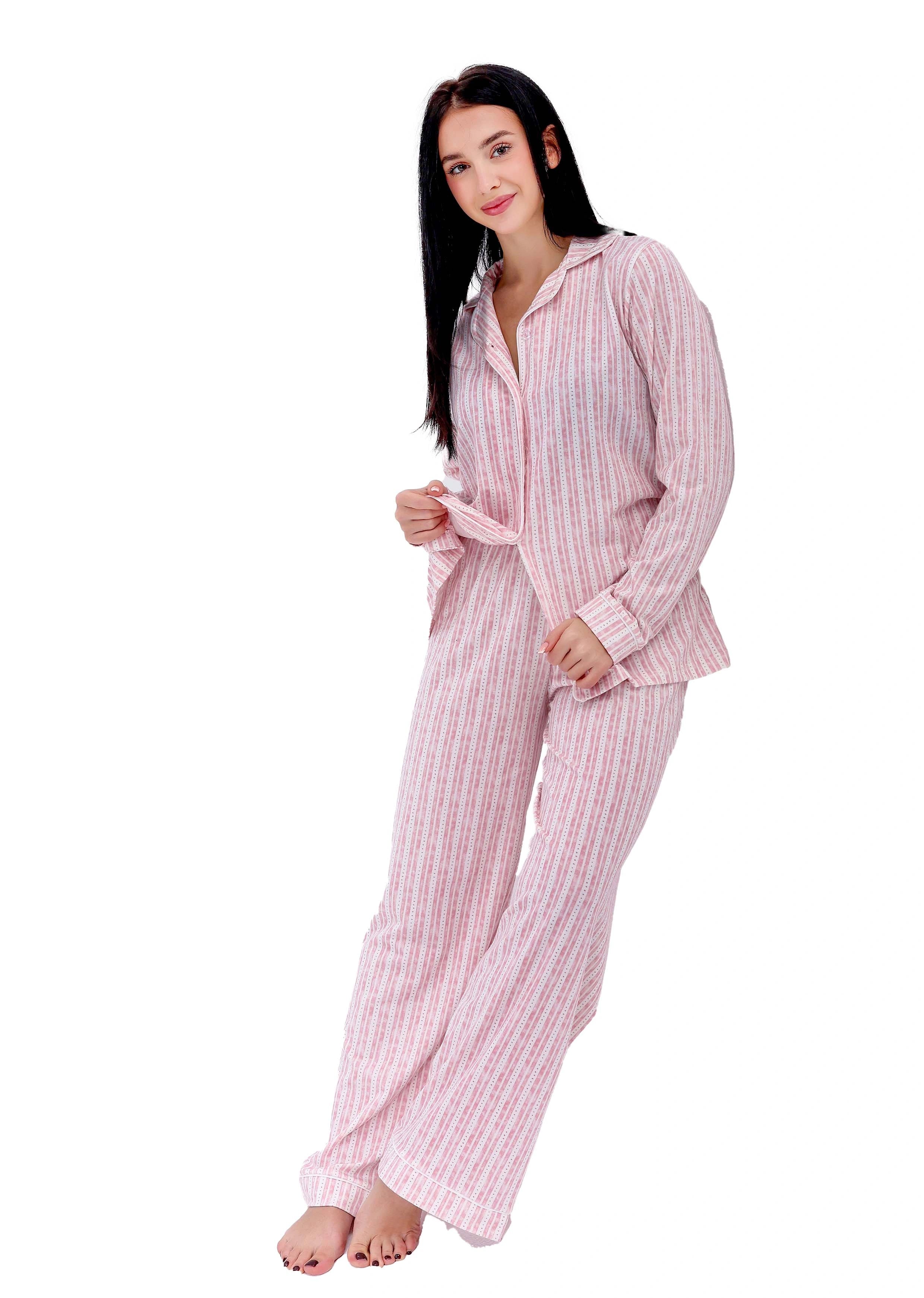 L602 SUMMER BREEZE LONG-SLEEVE BUTTON-UP PAJAMA SET