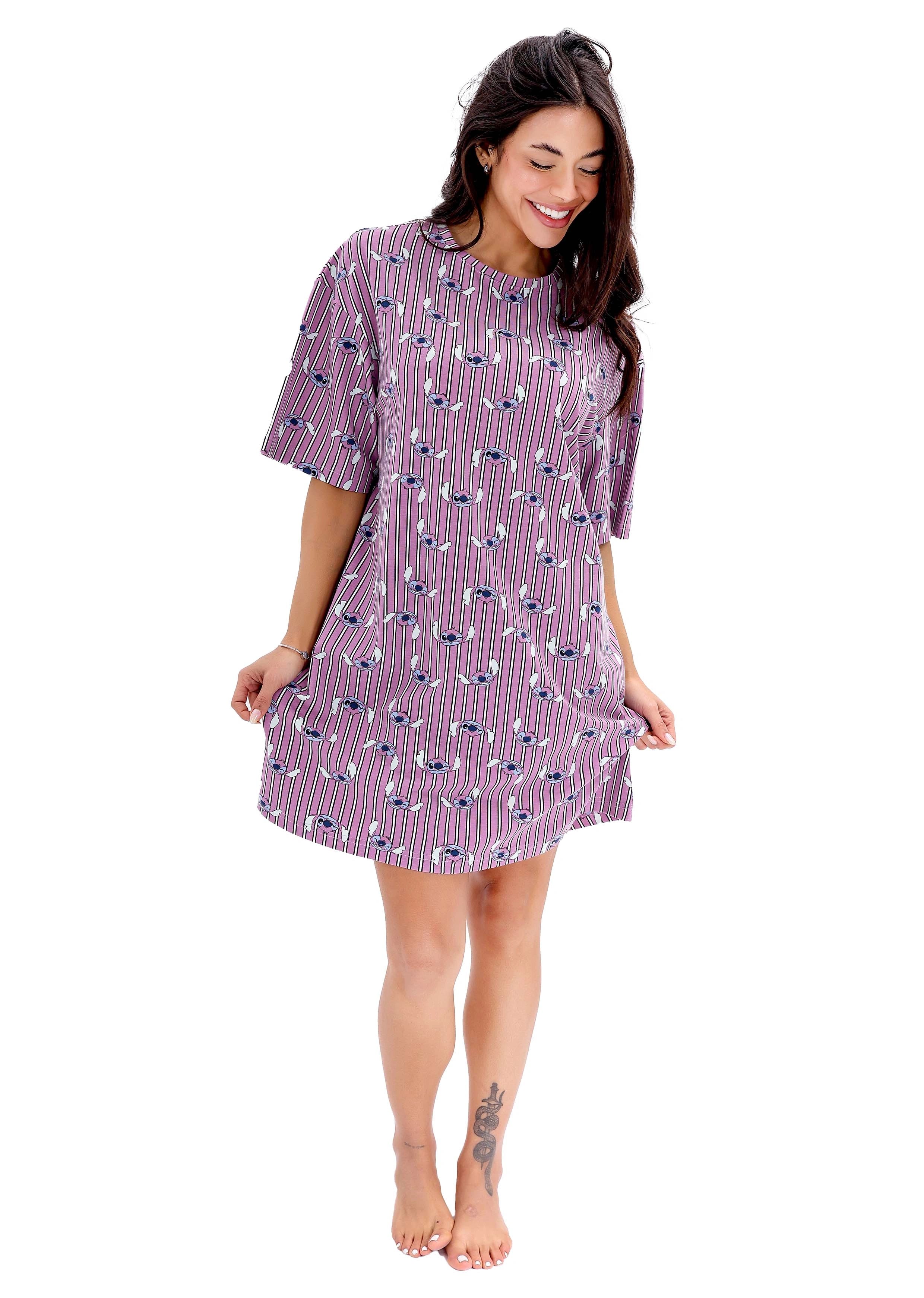 L704 STITCH STRIPE NIGHT DRESS