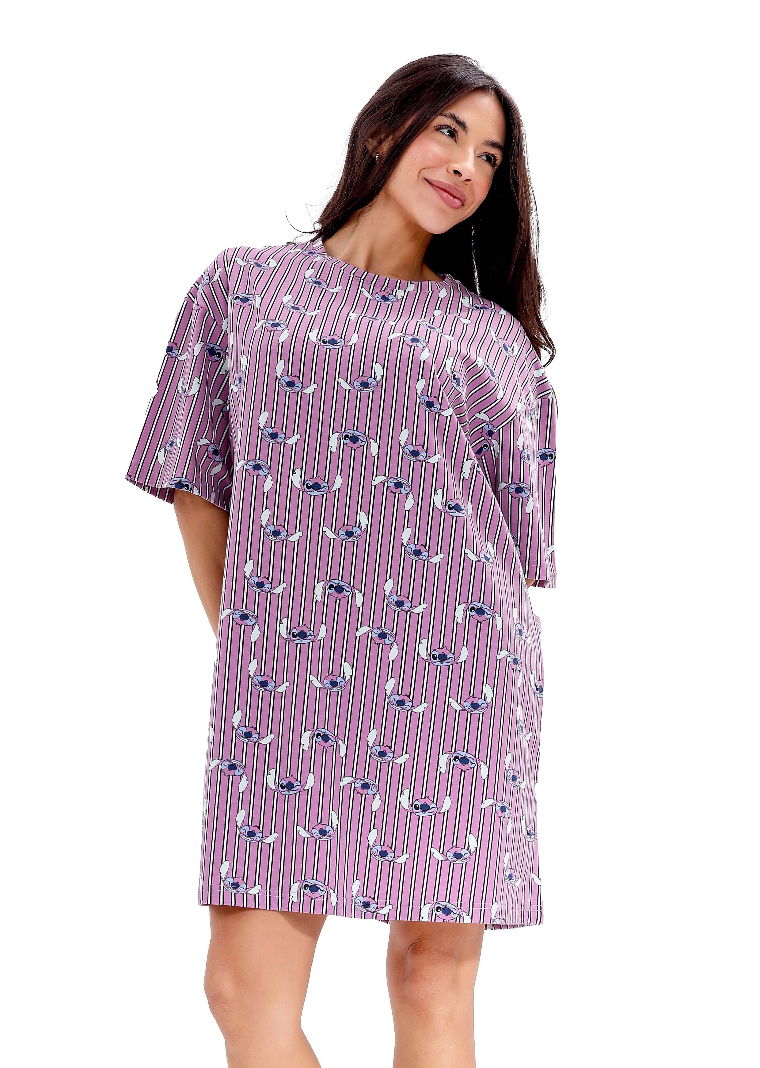 L704 STITCH STRIPE NIGHT DRESS