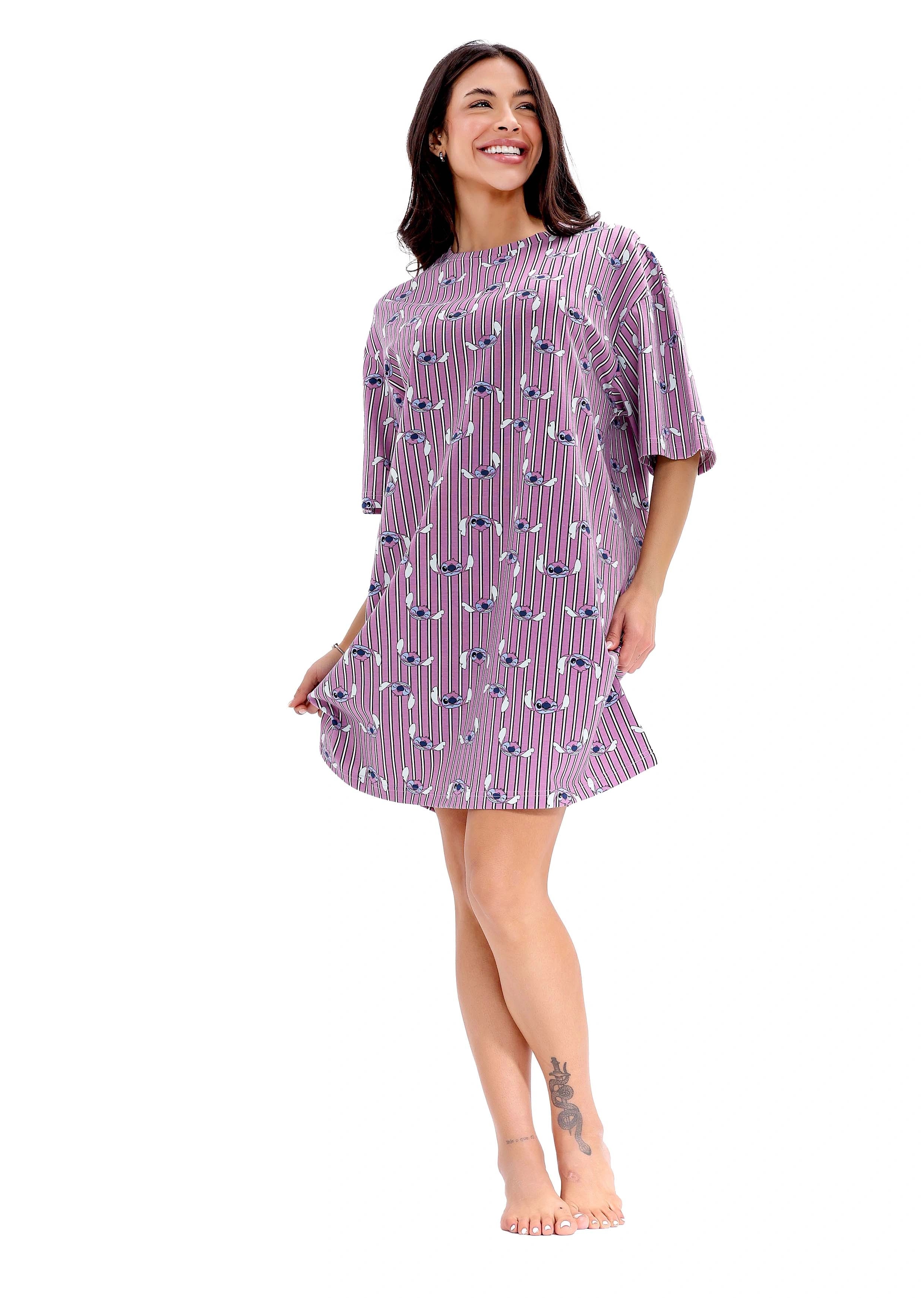 L704 STITCH STRIPE NIGHT DRESS
