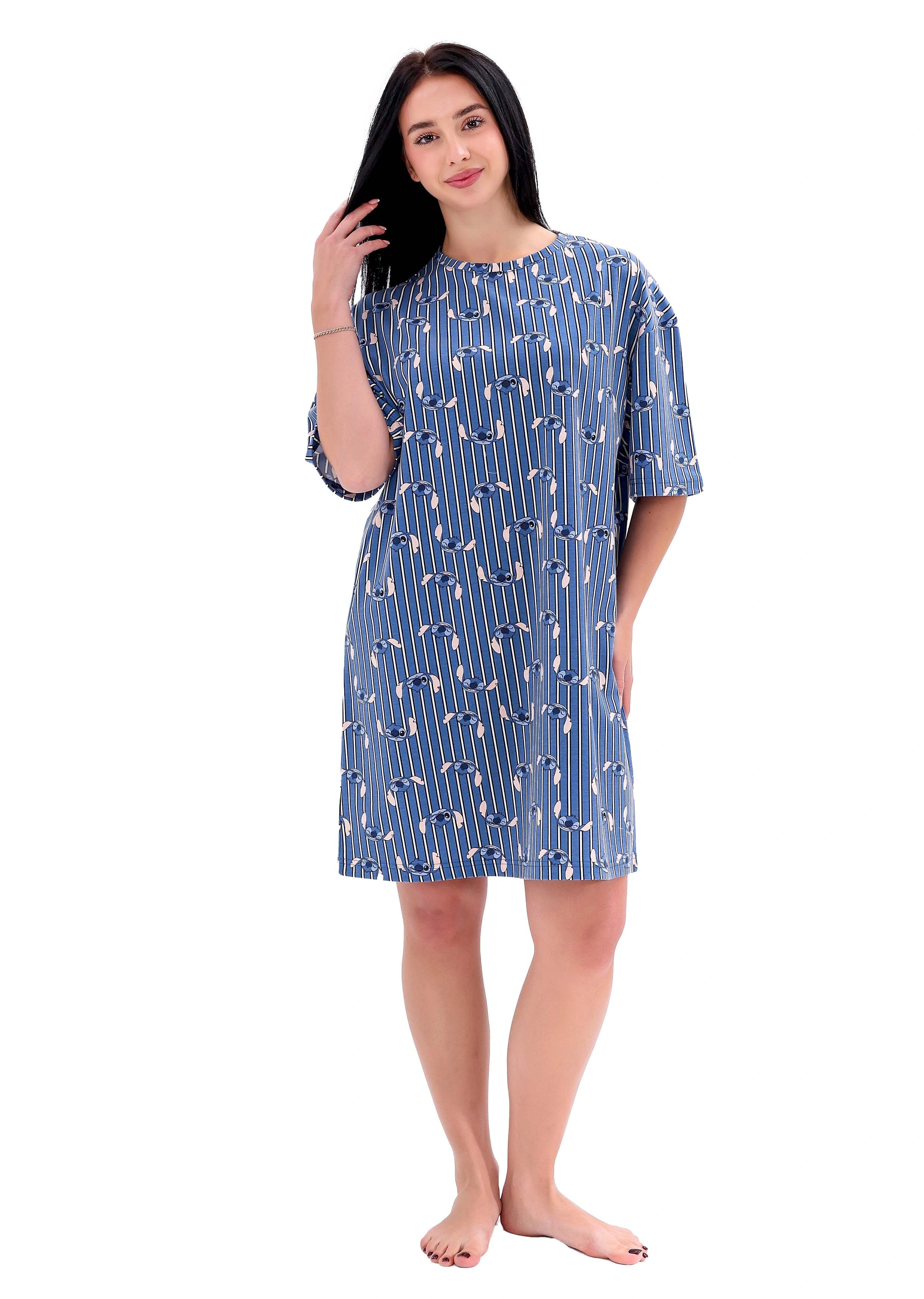 L704 STITCH STRIPE NIGHT DRESS