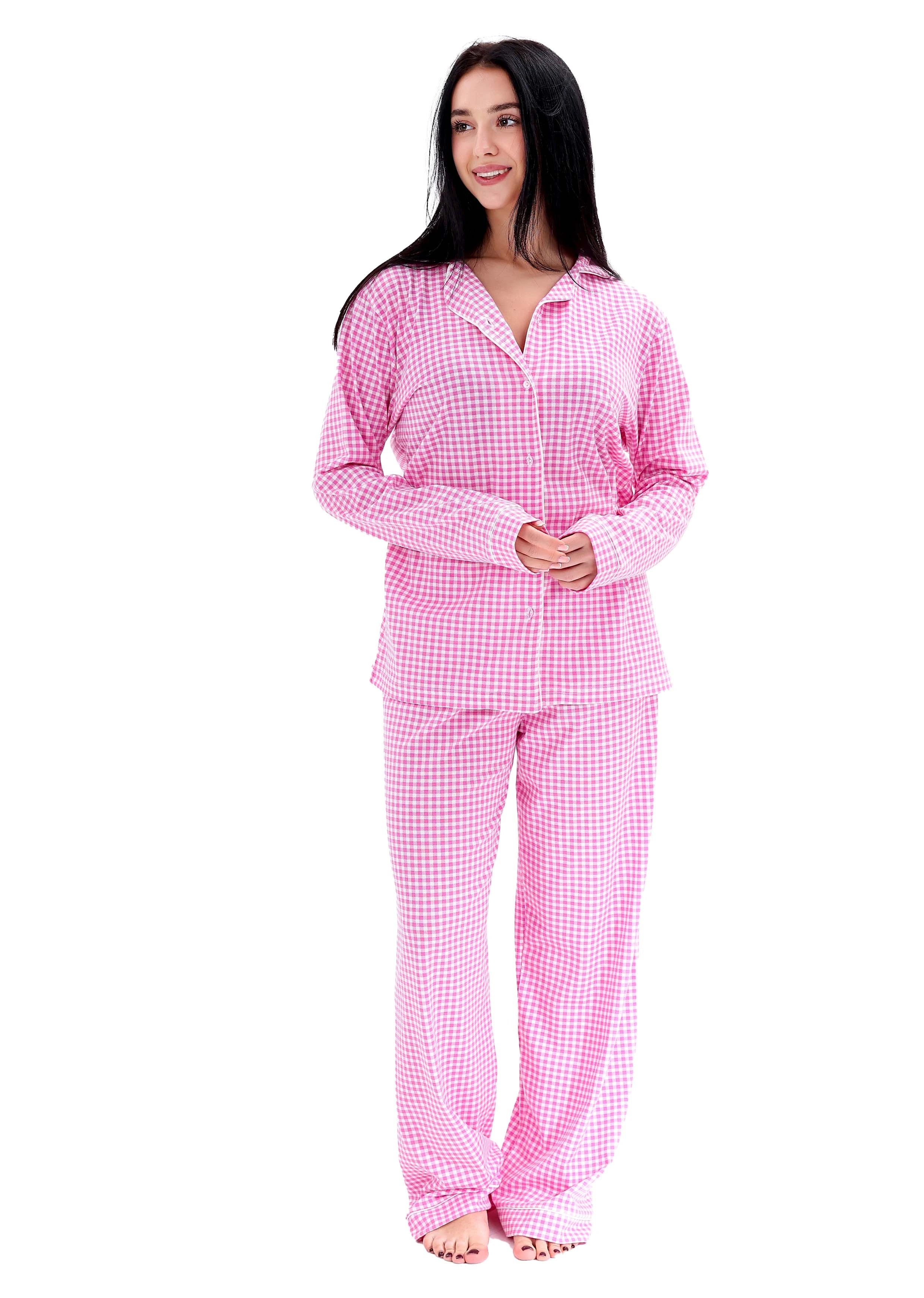 L606 SUNNY SUMMER LONG-SLEEVE BUTTON-UP PAJAMA SET