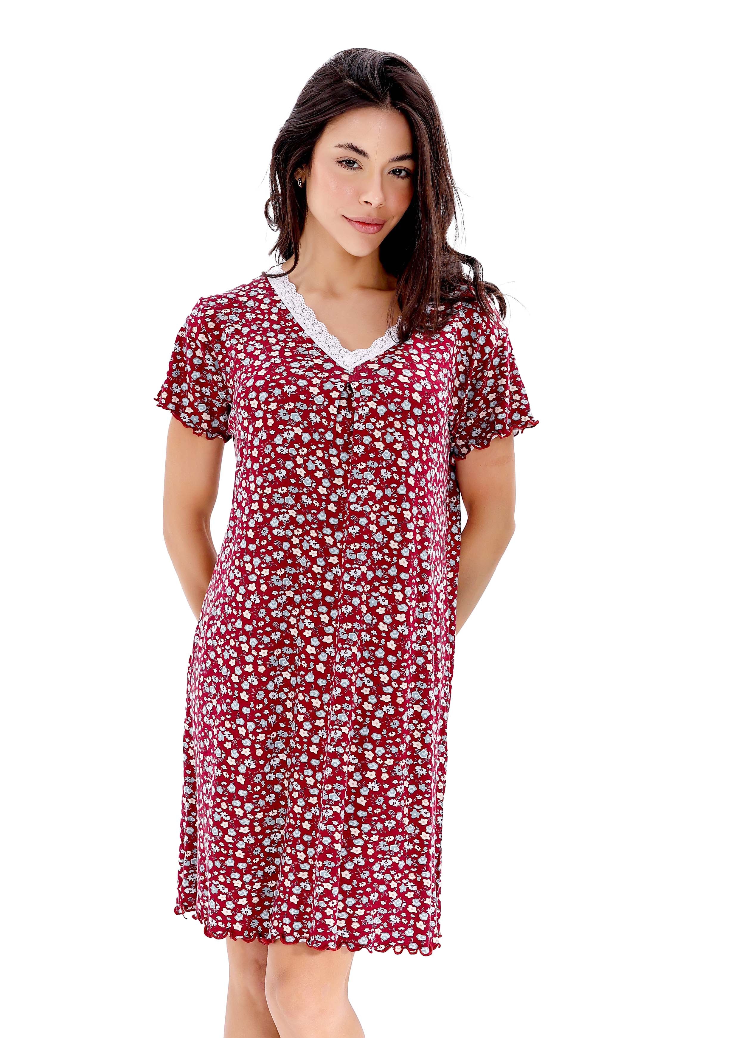 K702 MAROON & BLACK NIGHTDRESS