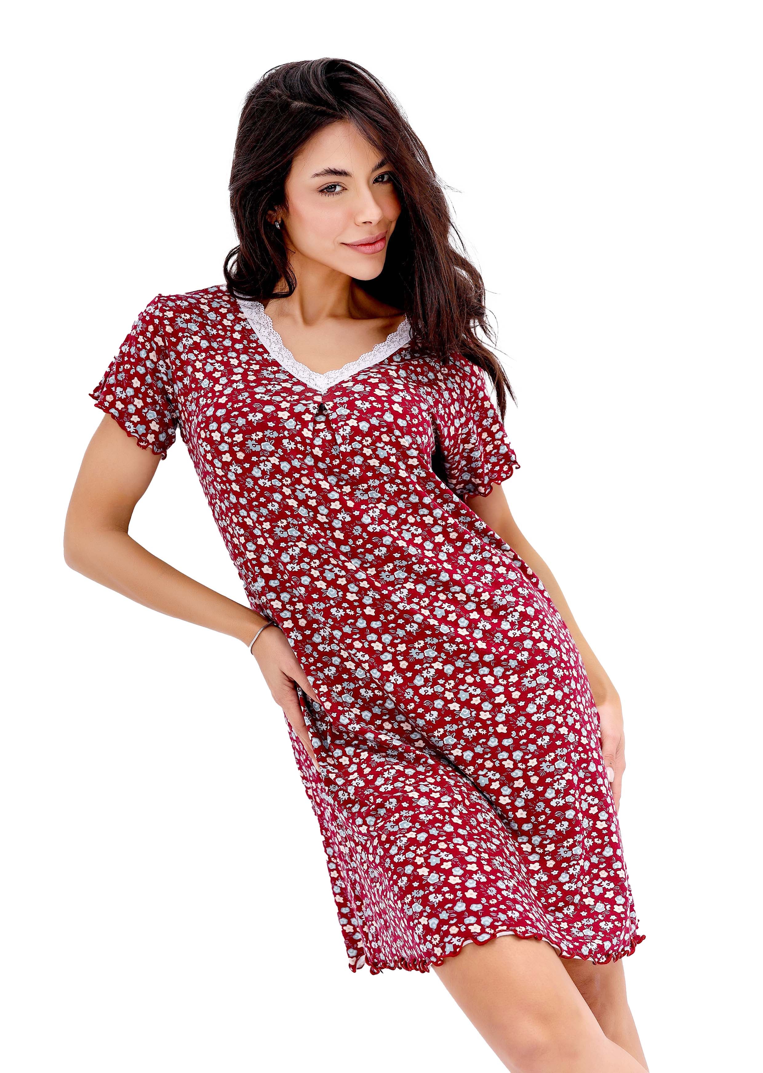 K702 MAROON & BLACK NIGHTDRESS