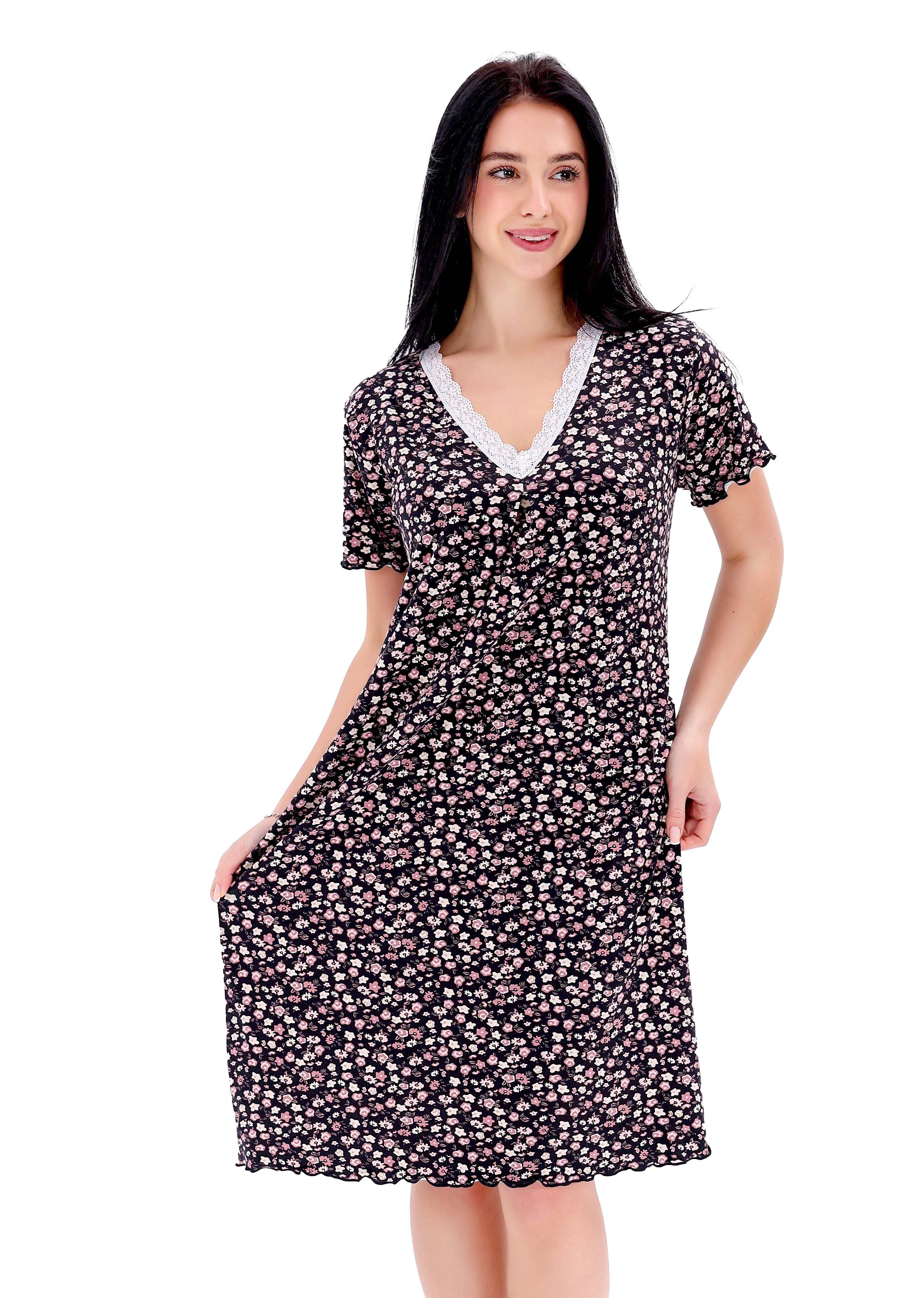 K702 MAROON & BLACK NIGHTDRESS