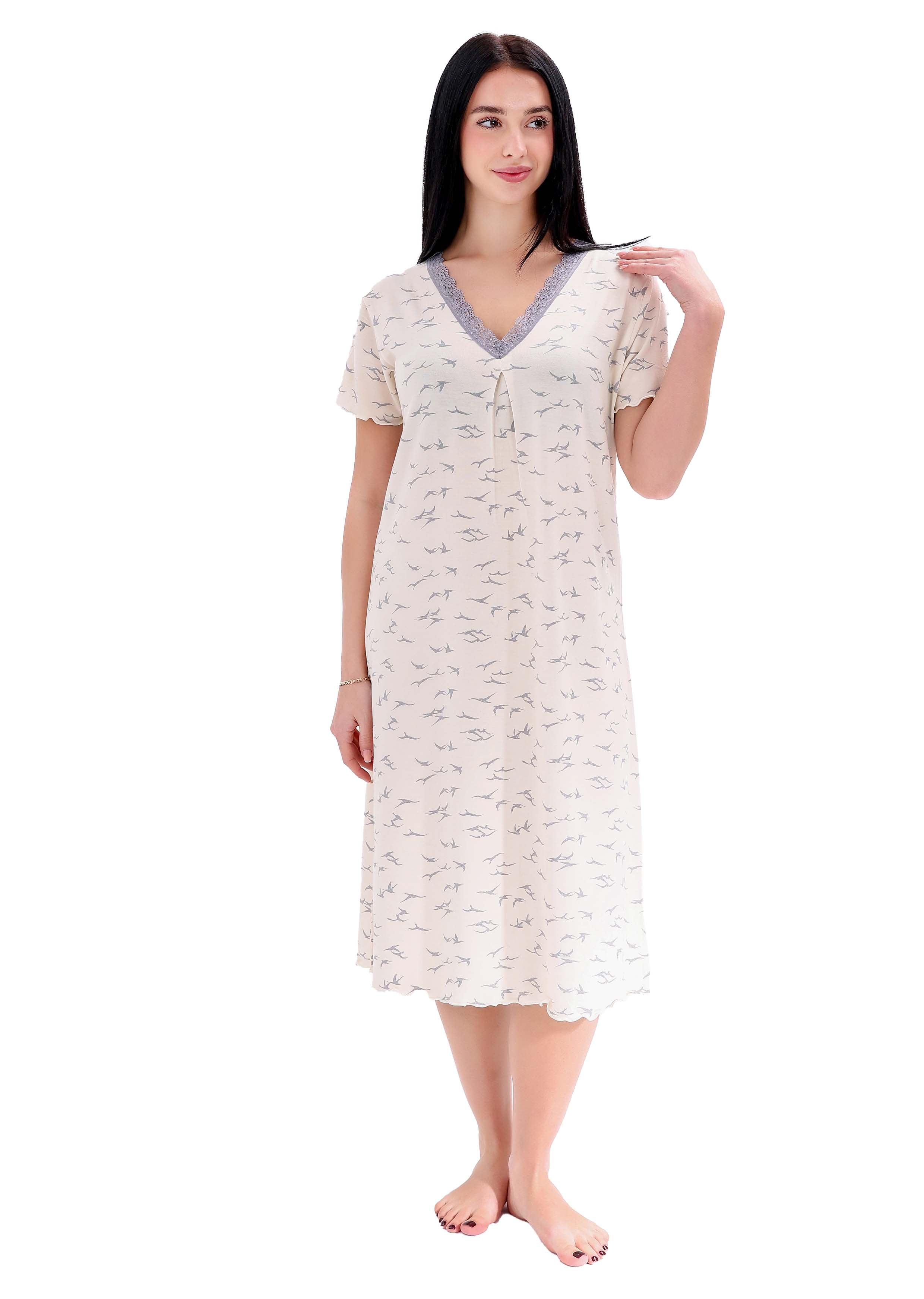 K704 SILVER BIRD NIGHT DRESS