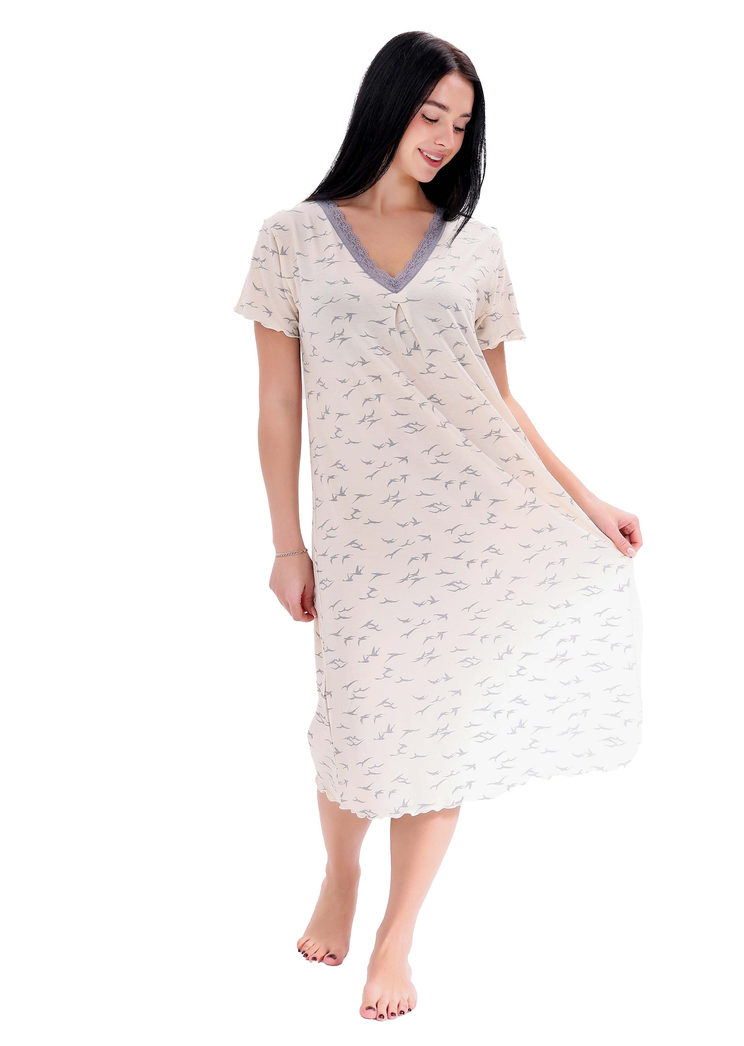 K704 SILVER BIRD NIGHT DRESS