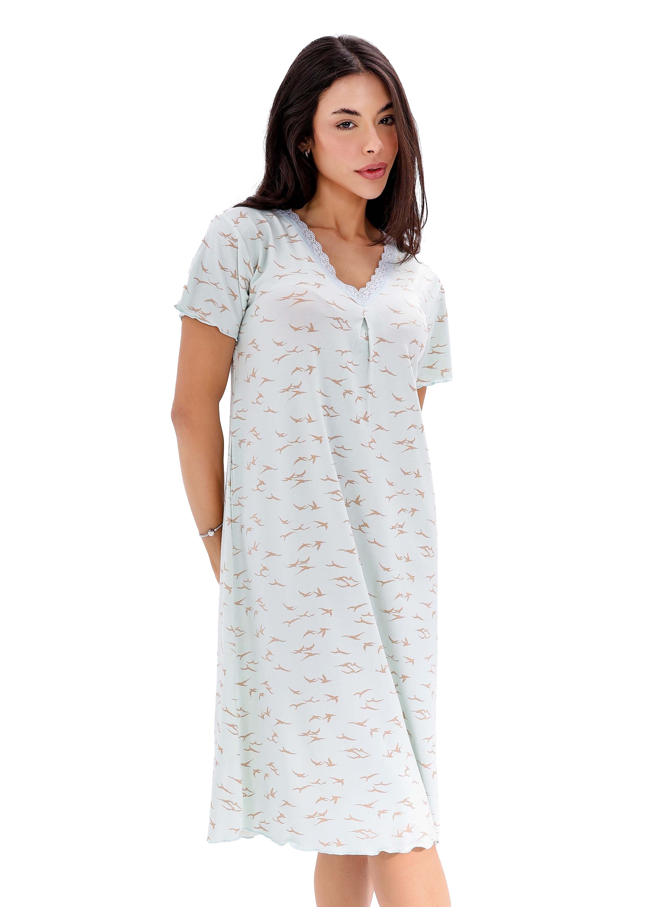 K704 SILVER BIRD NIGHT DRESS