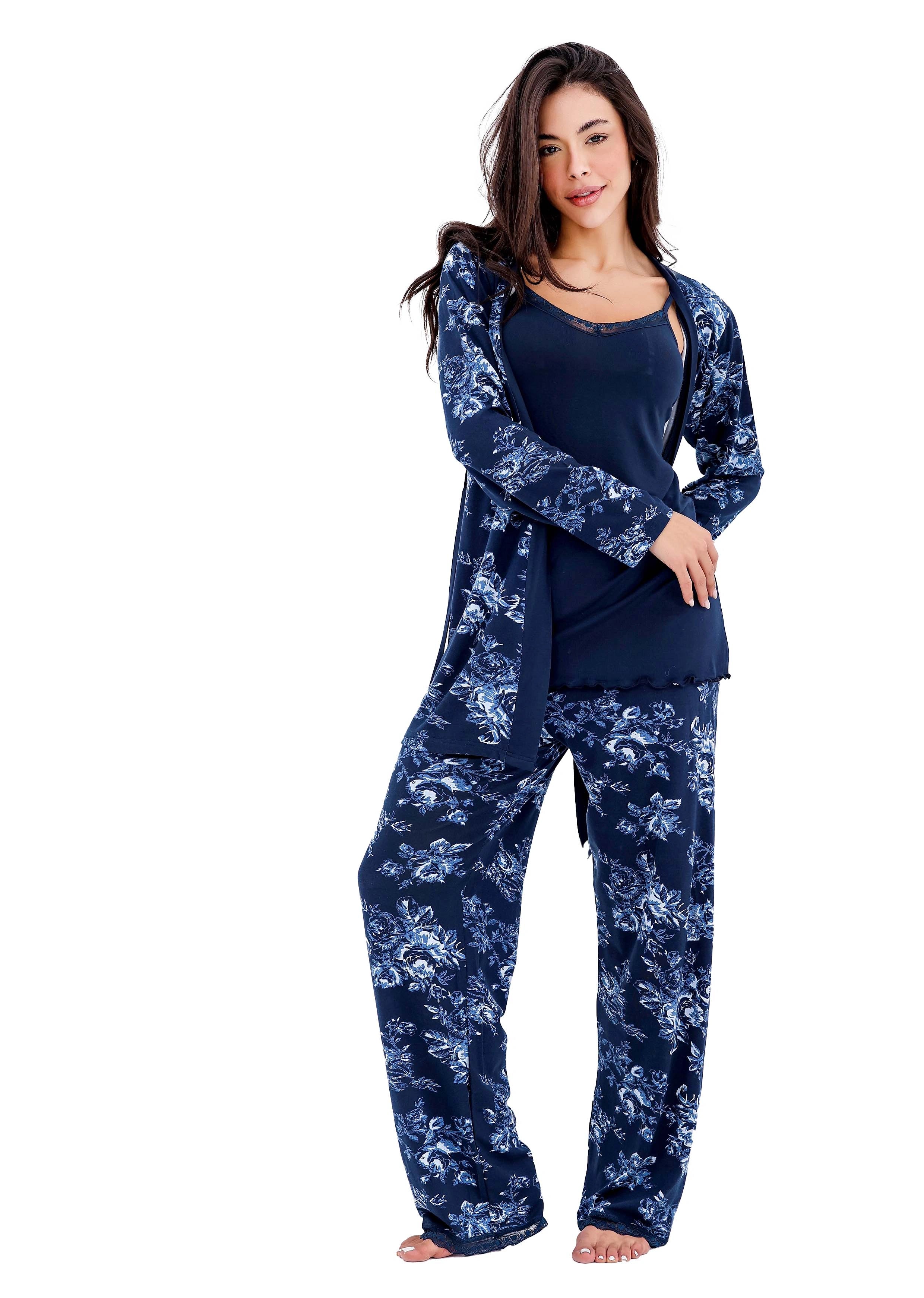 K802 DARK ORHCID 3-PIECE PAJAMA SET