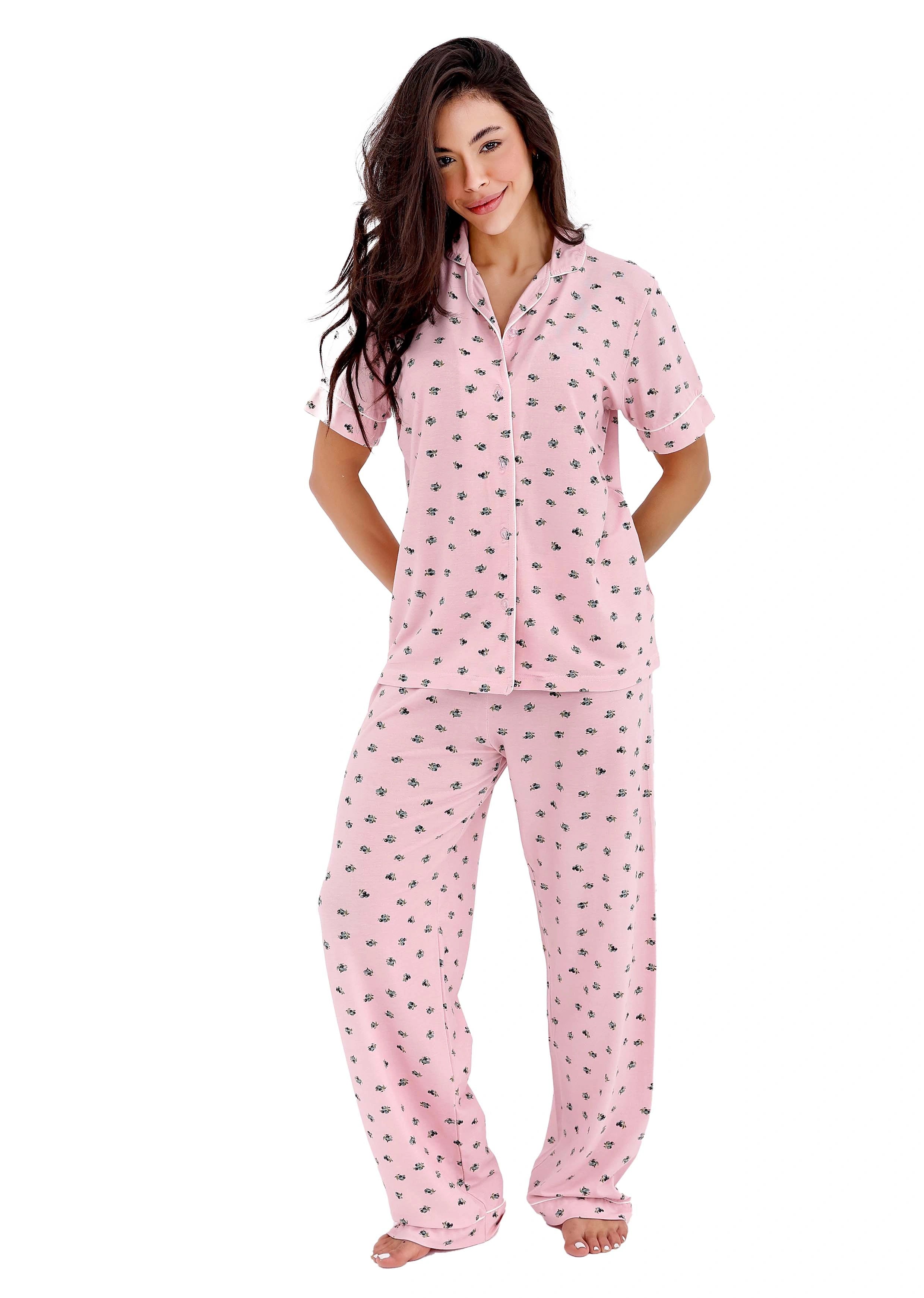 K401 PRETTY BERRIES  BUTTON-UP PAJAMA SET