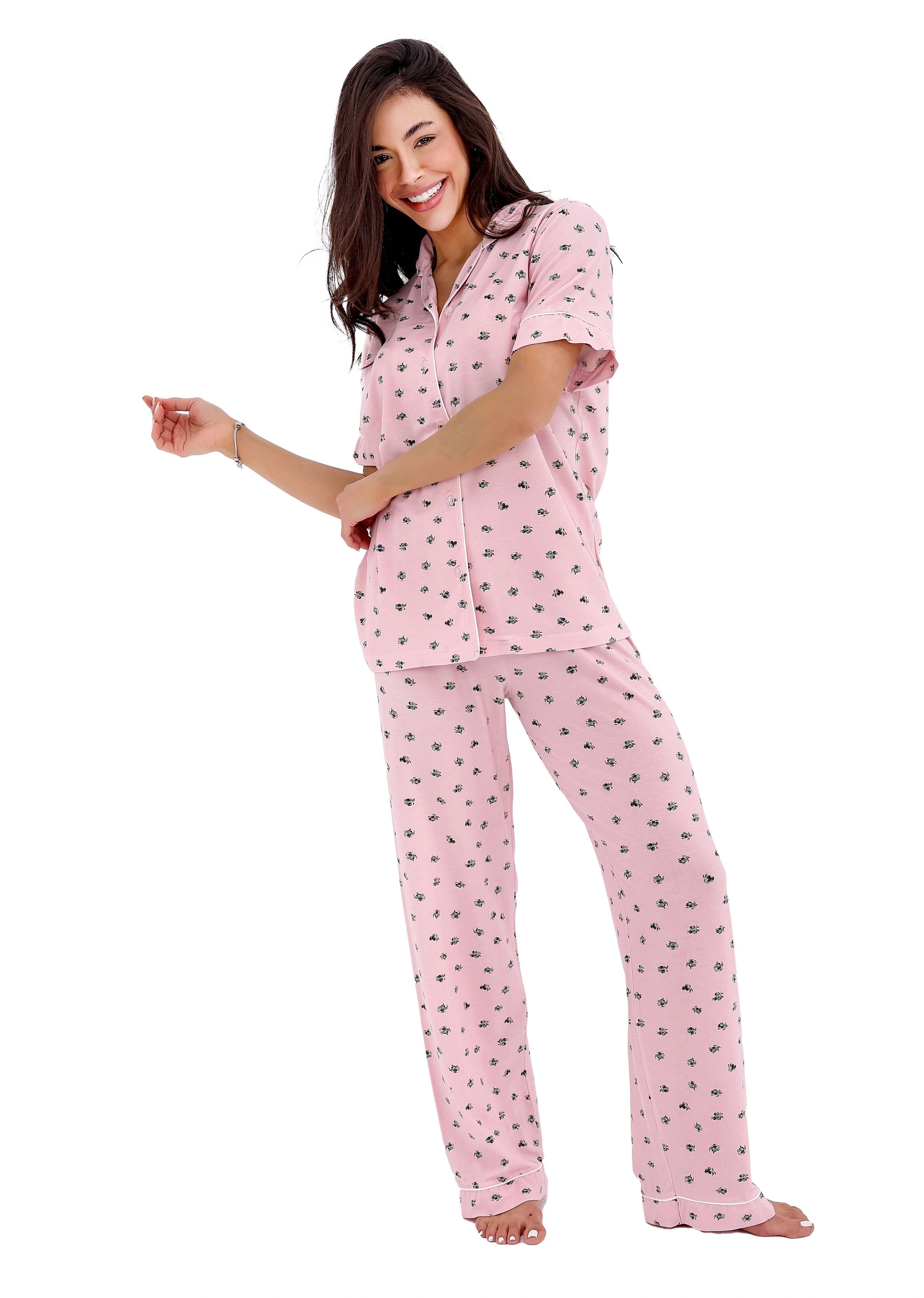 K401 PRETTY BERRIES  BUTTON-UP PAJAMA SET