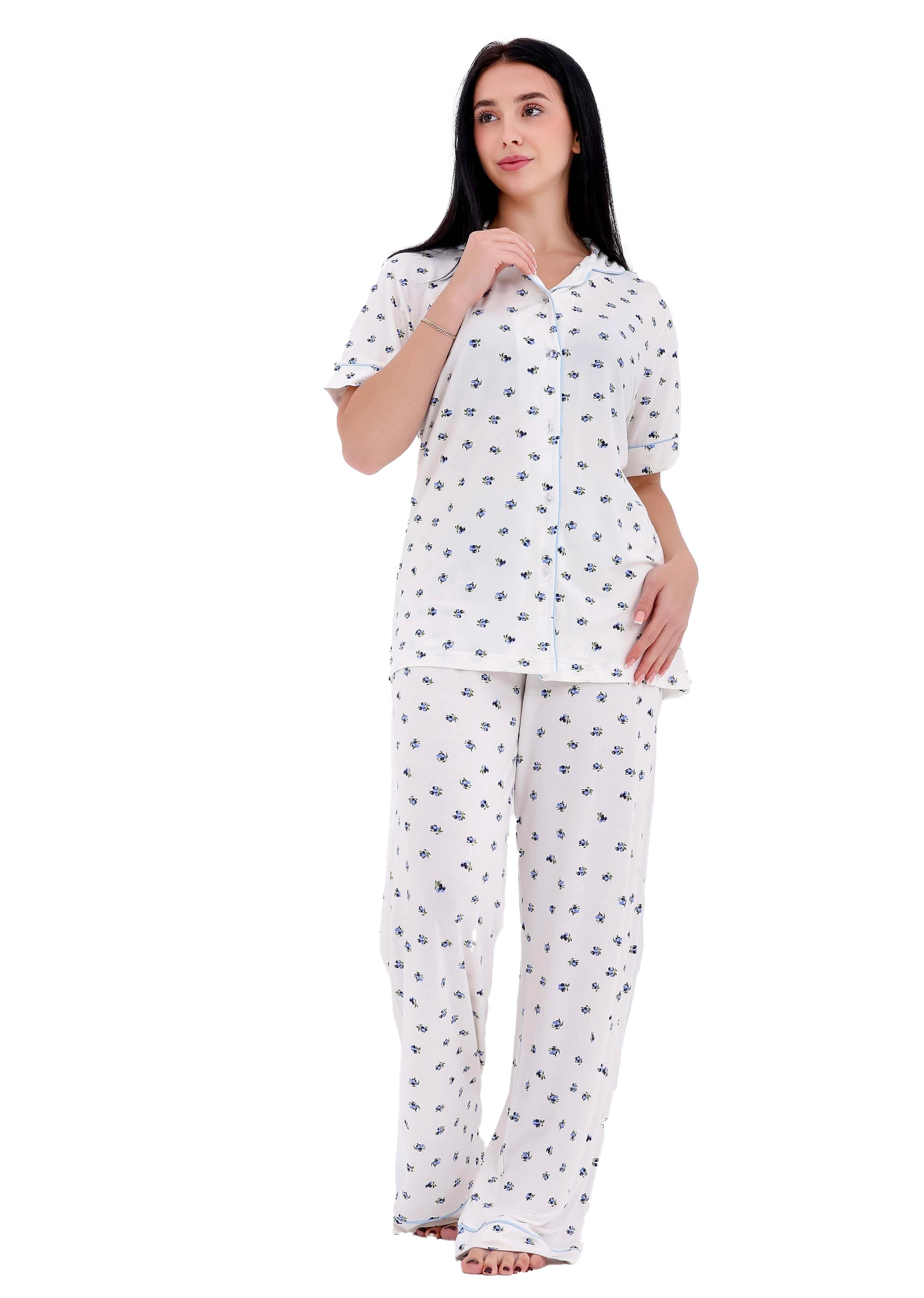 K401 PRETTY BERRIES  BUTTON-UP PAJAMA SET