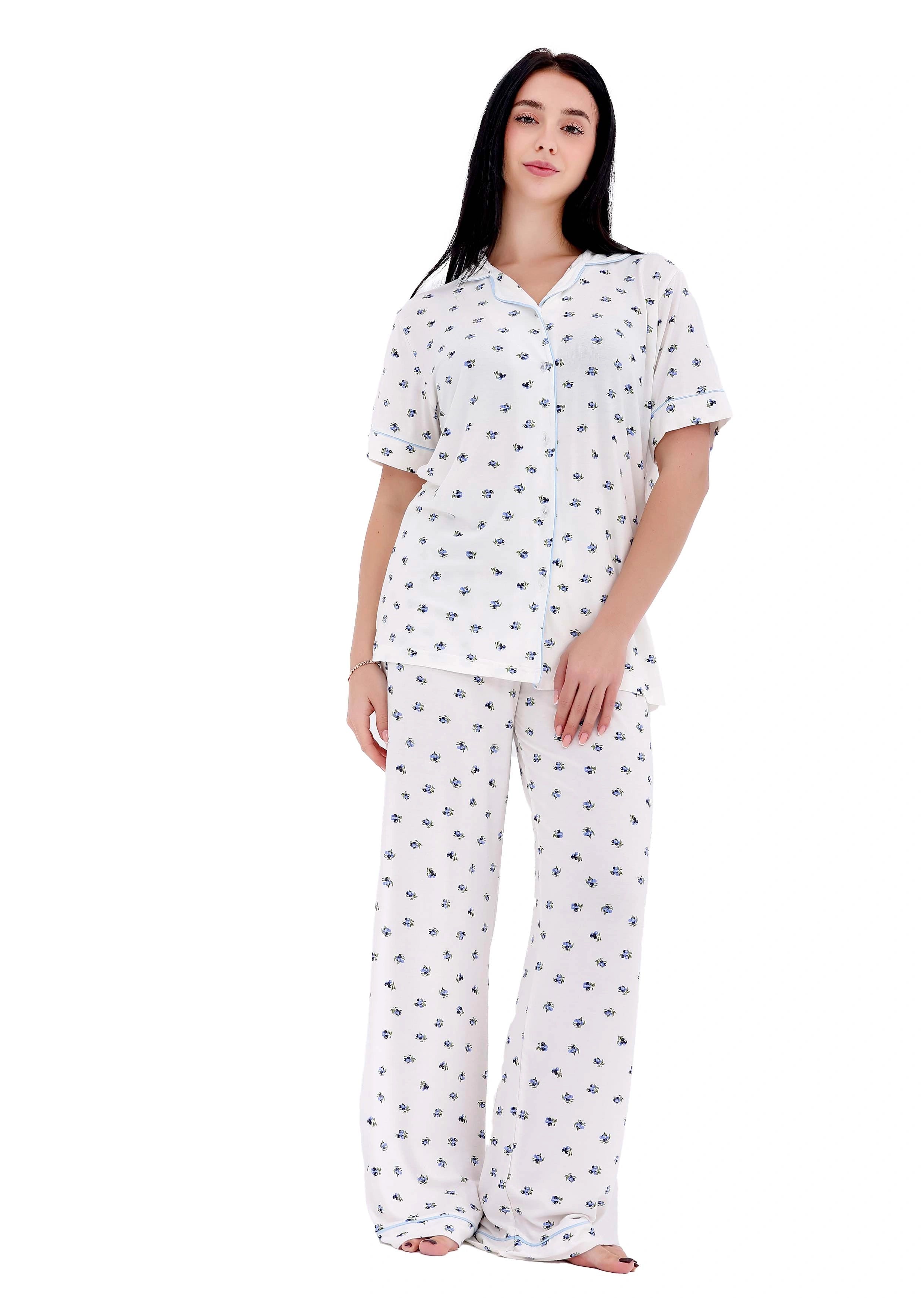 K401 PRETTY BERRIES  BUTTON-UP PAJAMA SET