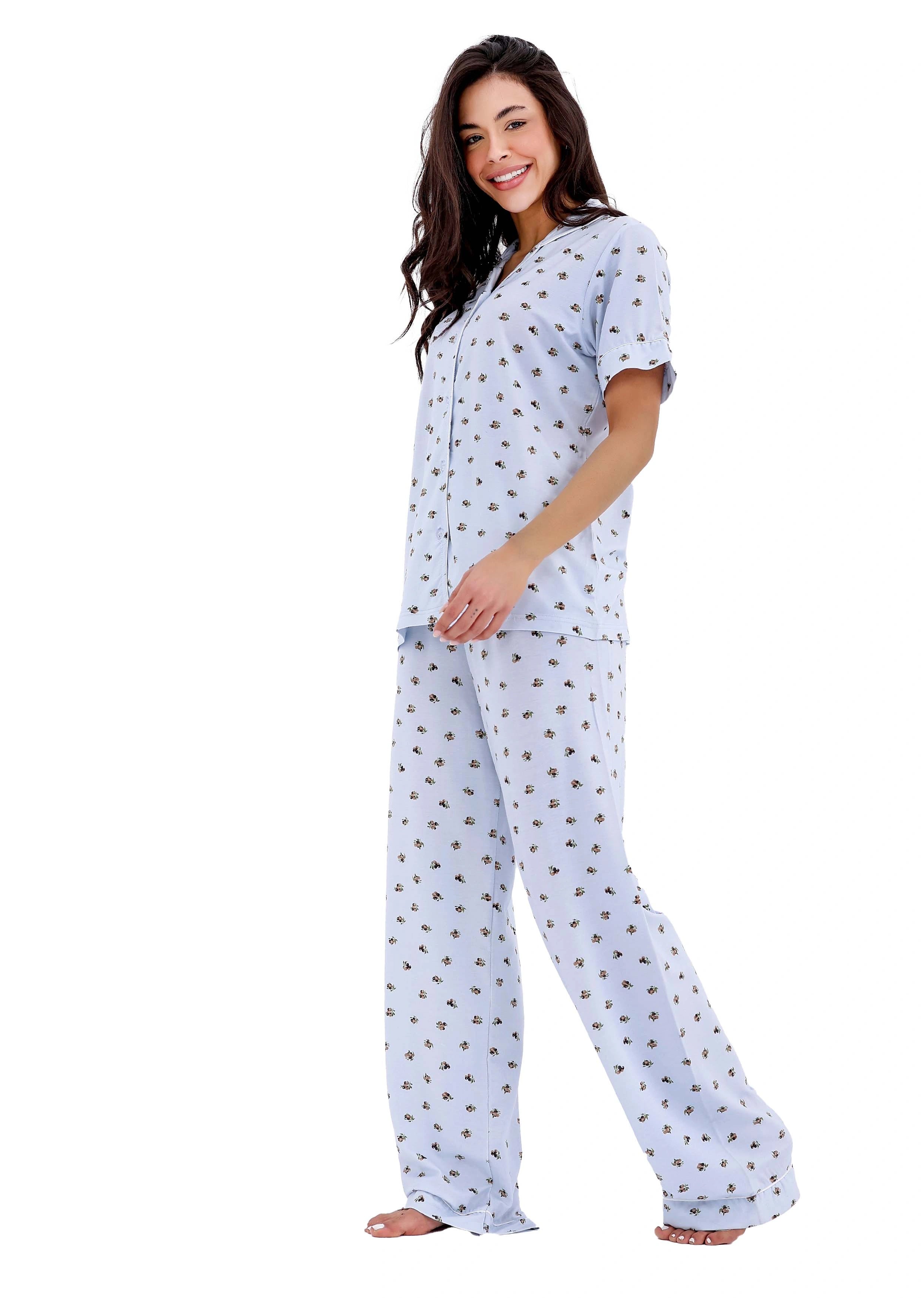 K401 PRETTY BERRIES  BUTTON-UP PAJAMA SET