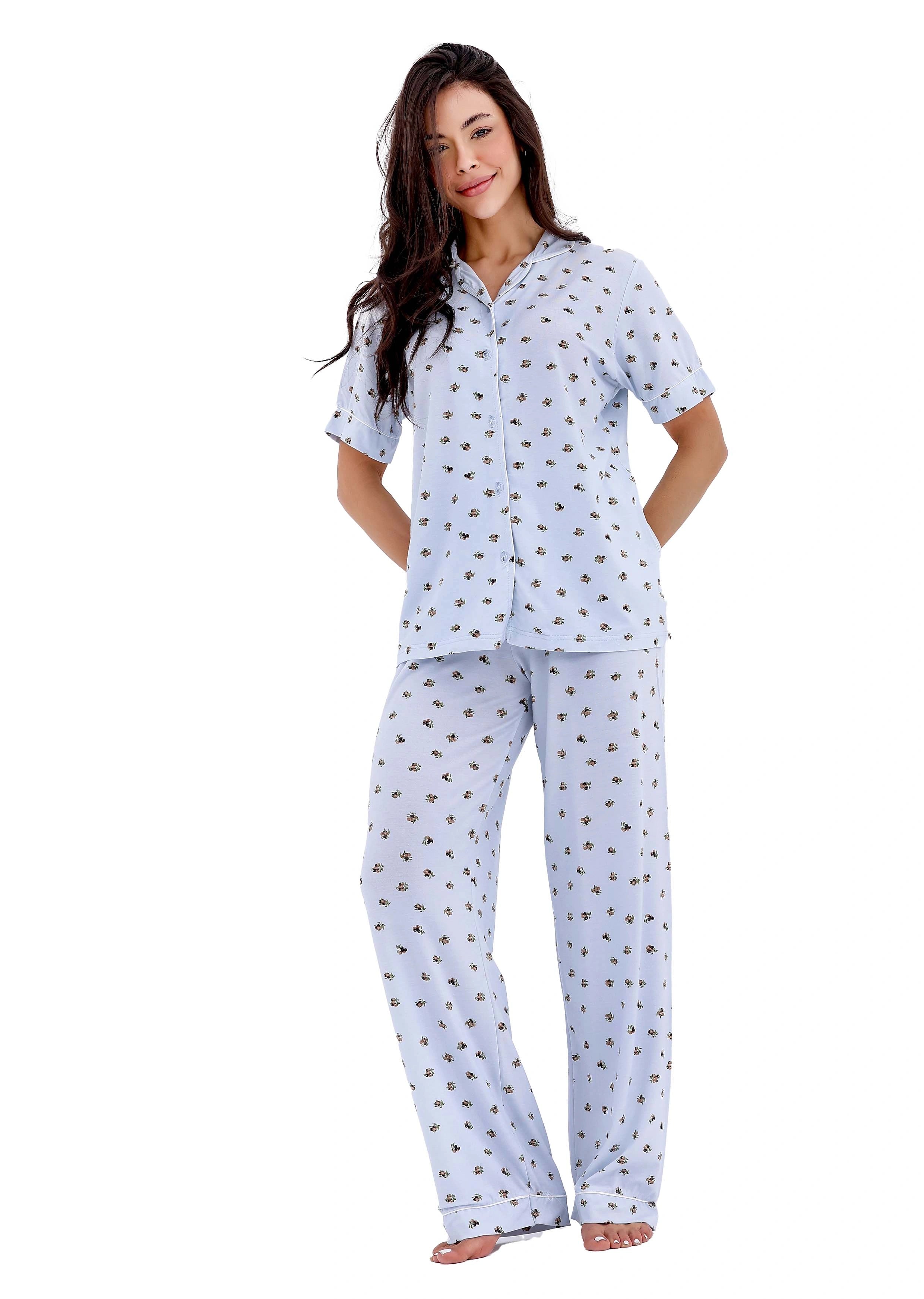 K401 PRETTY BERRIES  BUTTON-UP PAJAMA SET
