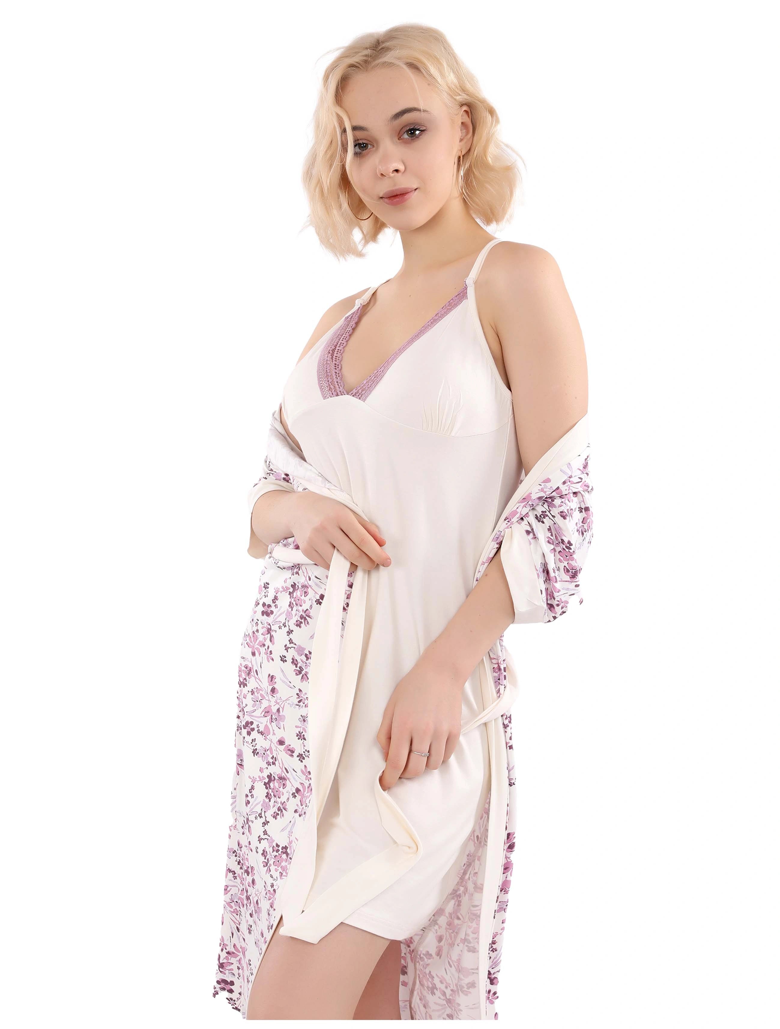 V712 CHERRY BLOSSOMS 2-PIECE ROBE SET