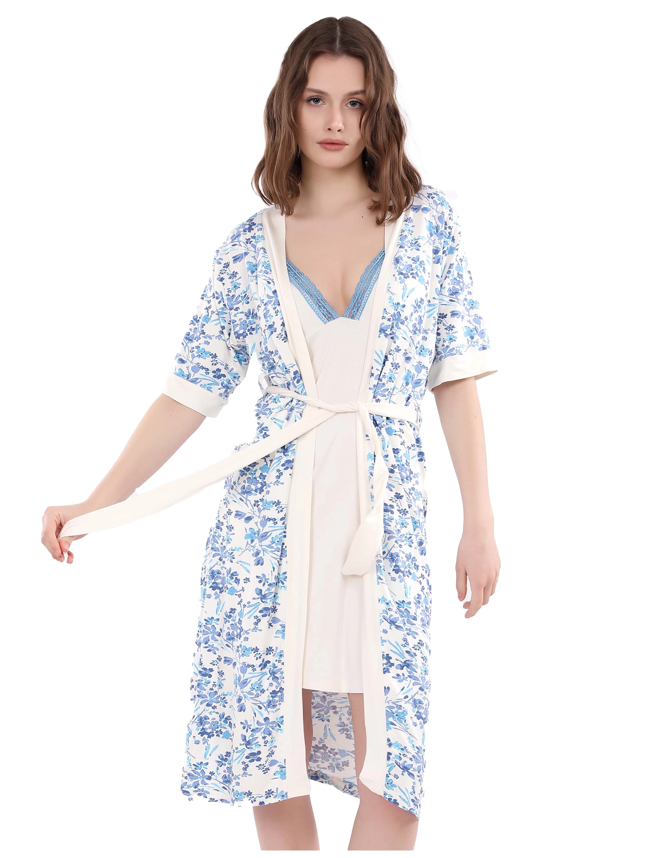 V712 CHERRY BLOSSOMS 2-PIECE ROBE SET
