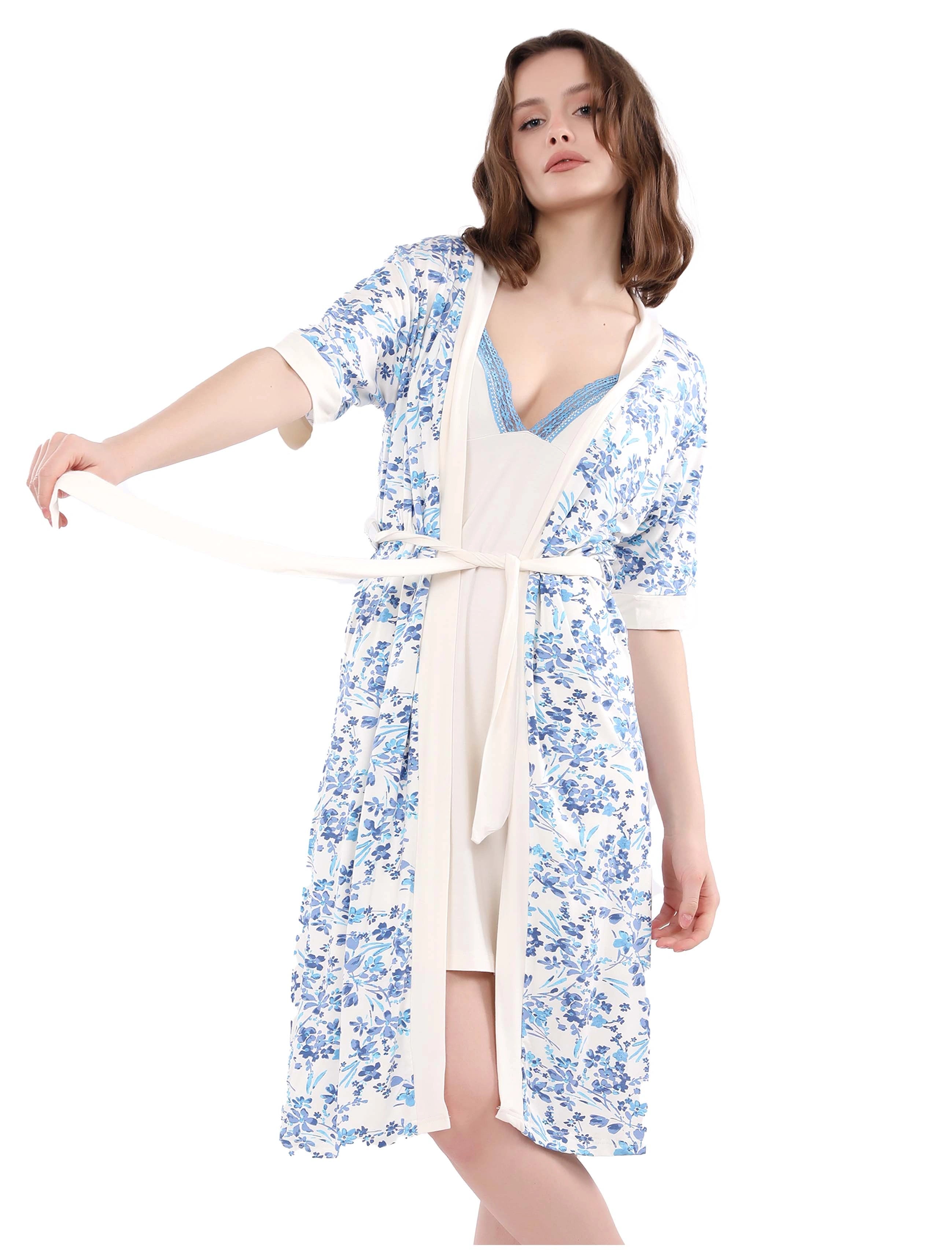 V712 CHERRY BLOSSOMS 2-PIECE ROBE SET