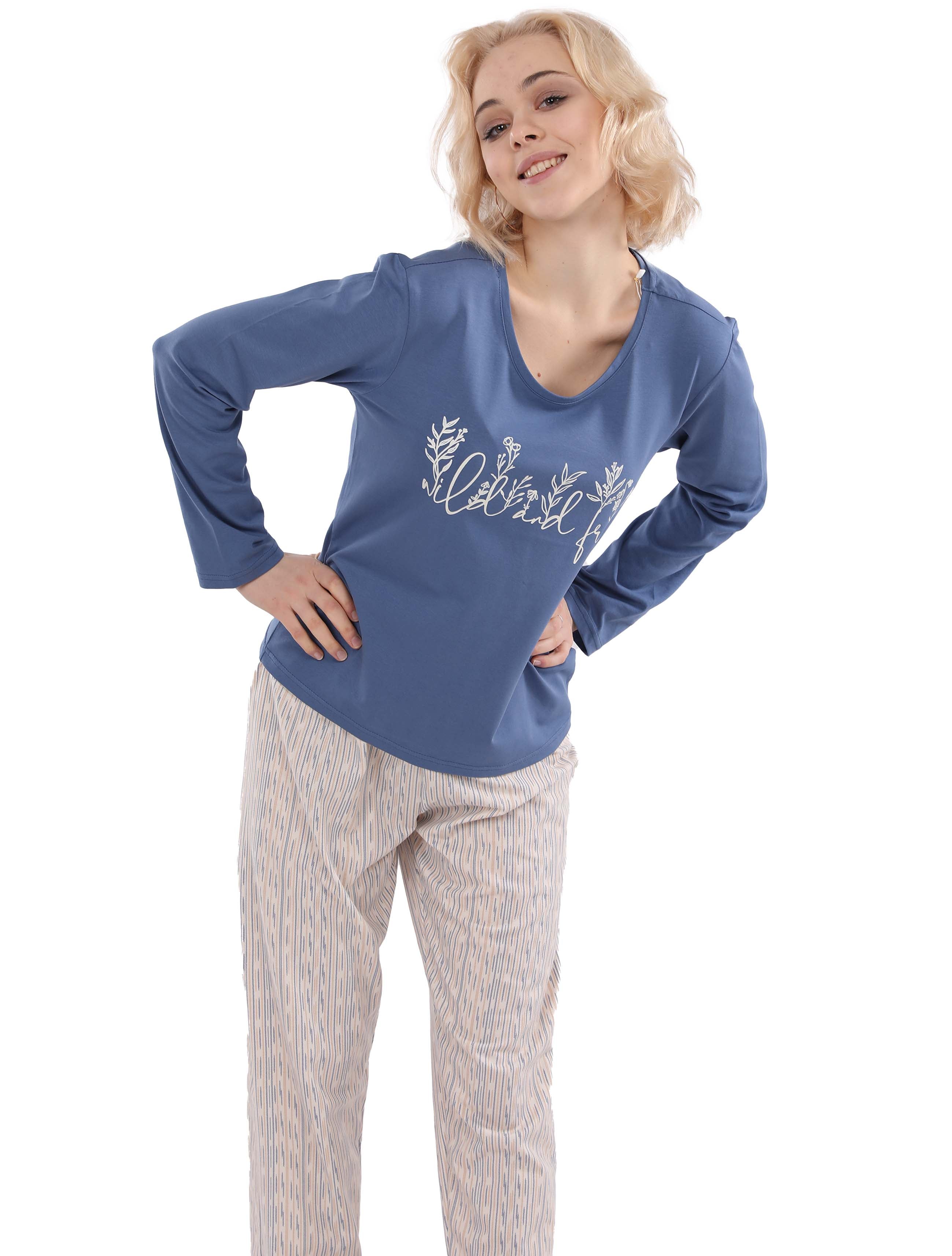 S118 SEA WAVES PANTS PAJAMA SET