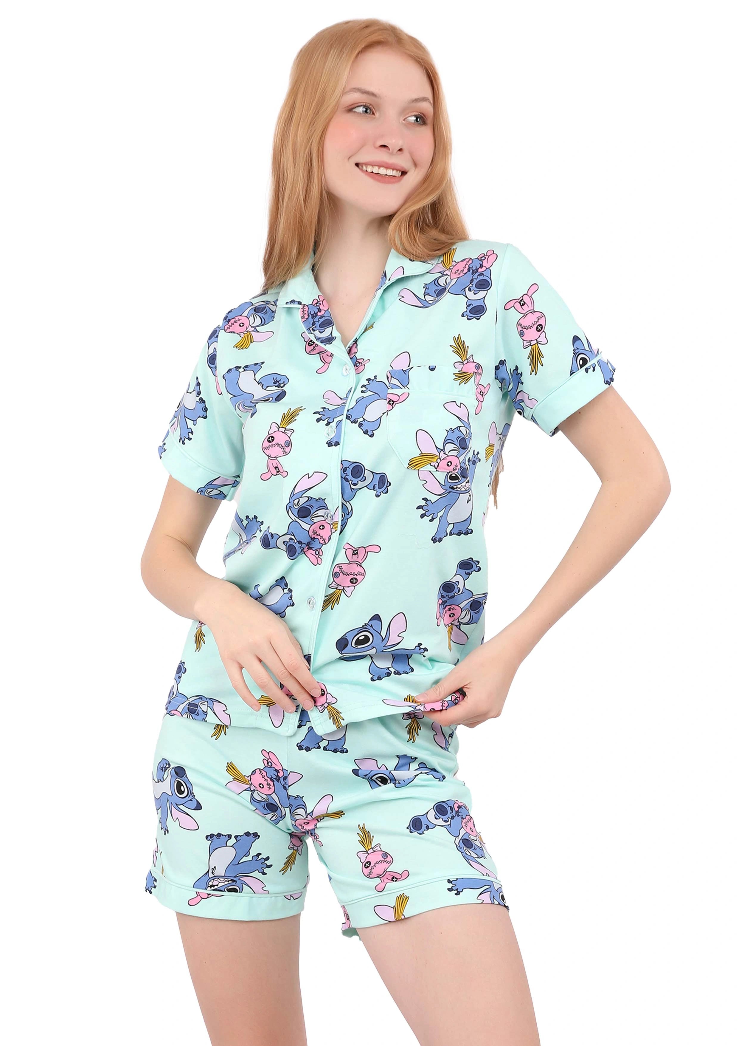 طقم بيجامة قصيرة بأزرار LILO AND STITCH طراز S514