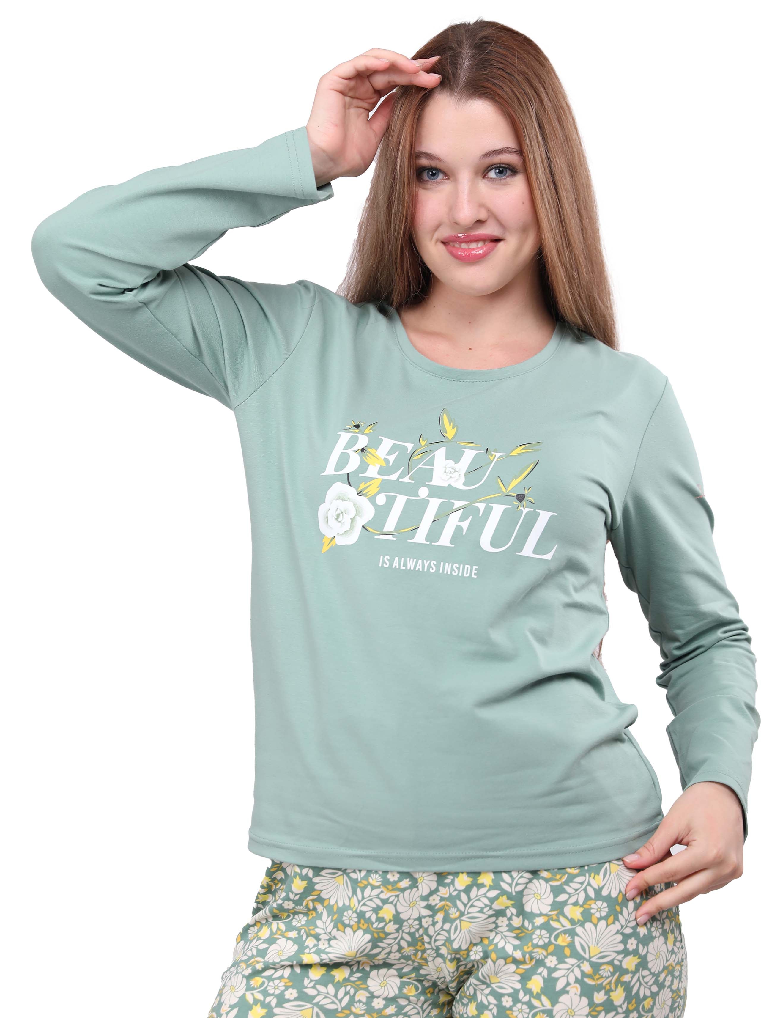 S104 WHITE ROSE PANTS PAJAMA SET