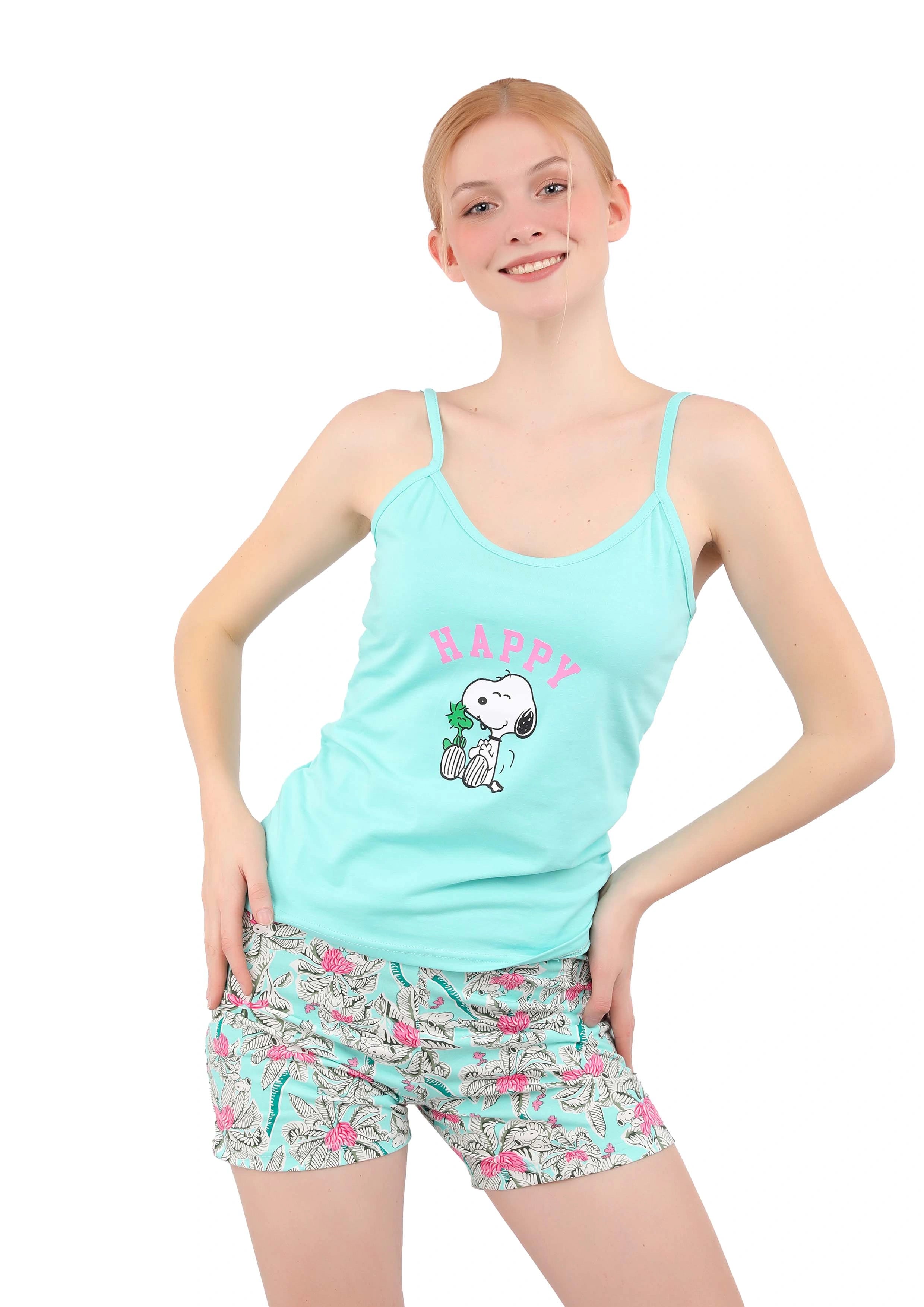 S241 SNOOPY PALMS SHORTS PAJAMA SET