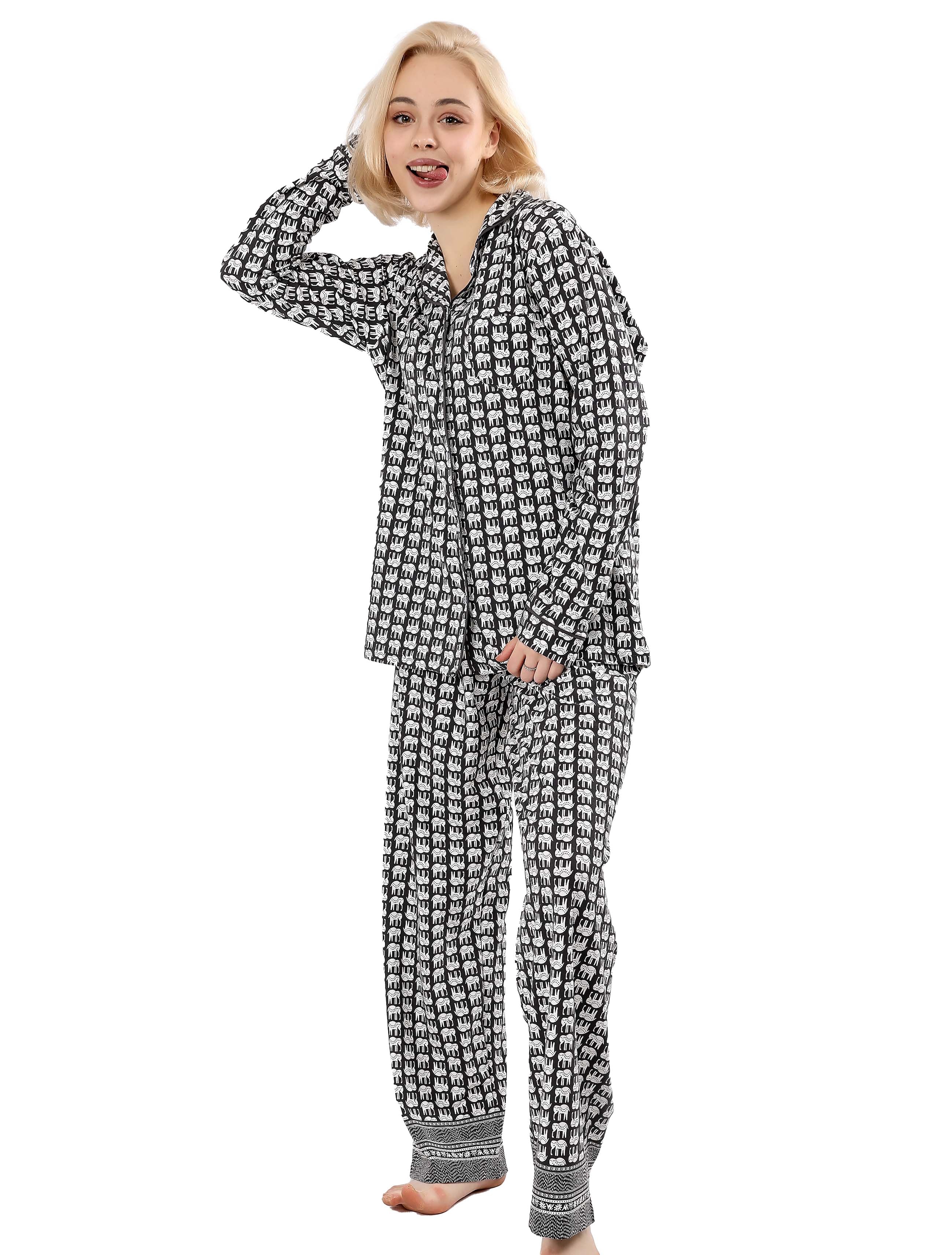 S605 Elephant Long Sleeves Buttoned Pajama Set