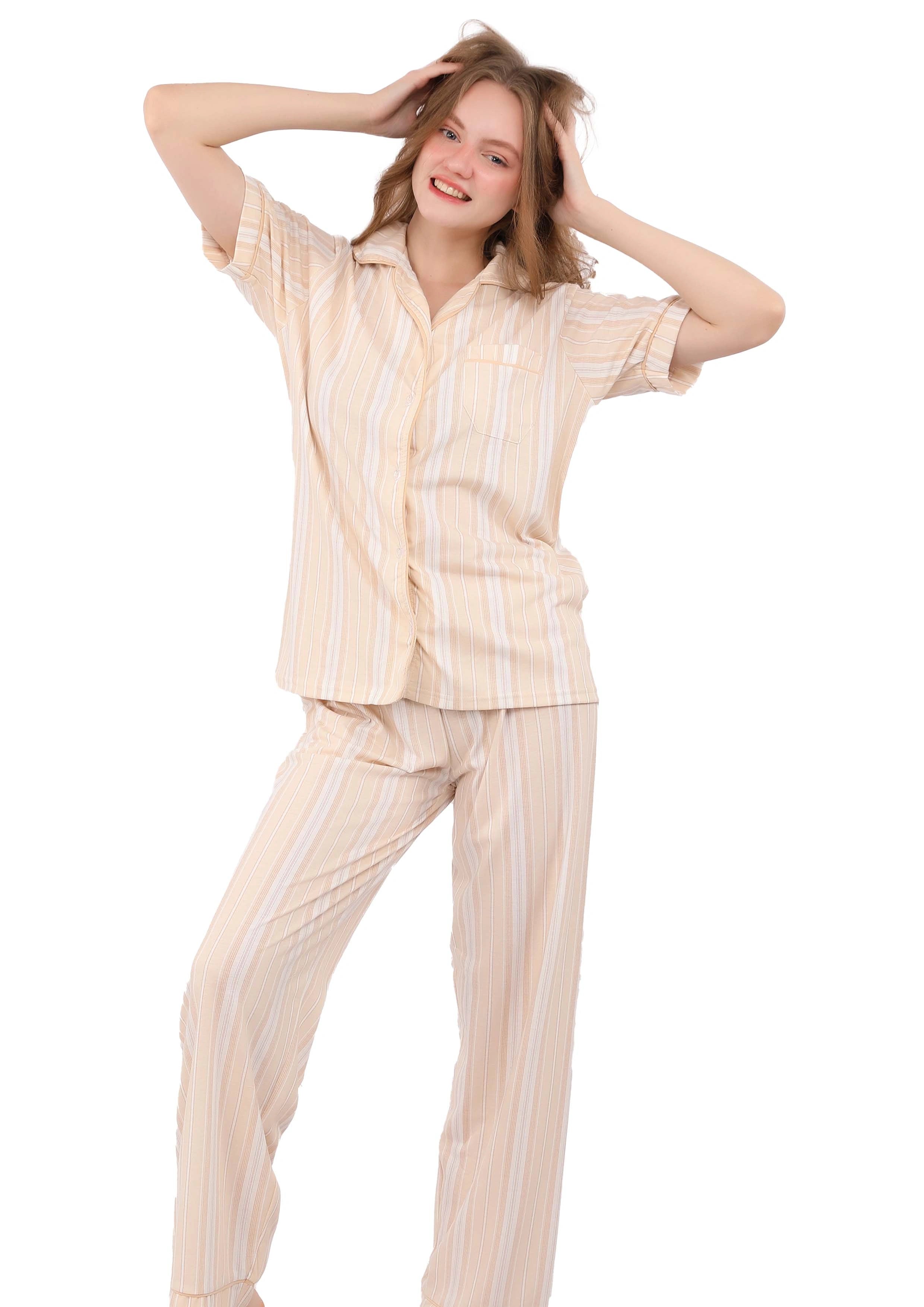 S424 SWEET BONBON BUTTON UP PAJAMA SET