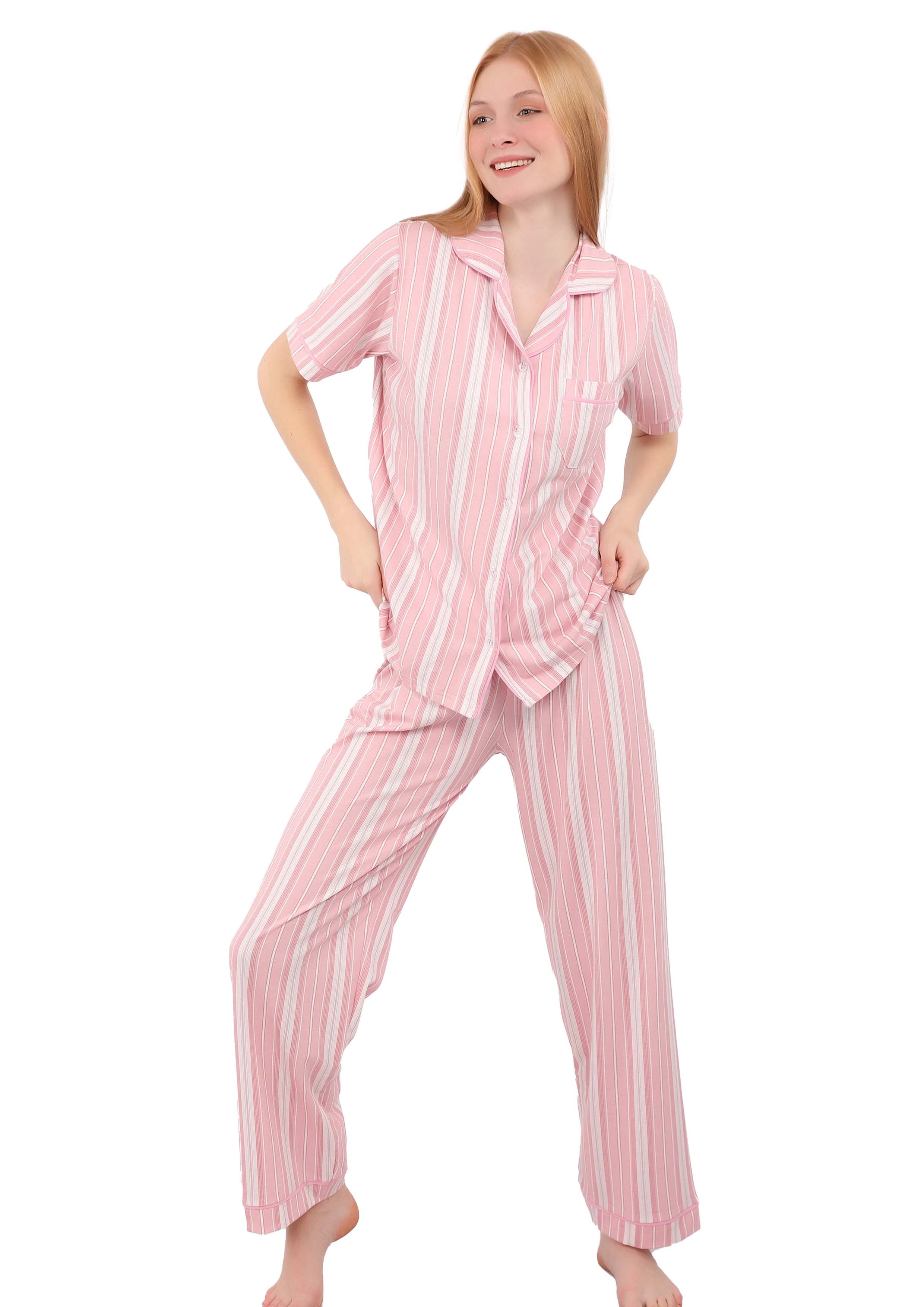 S424 SWEET BONBON BUTTON UP PAJAMA SET