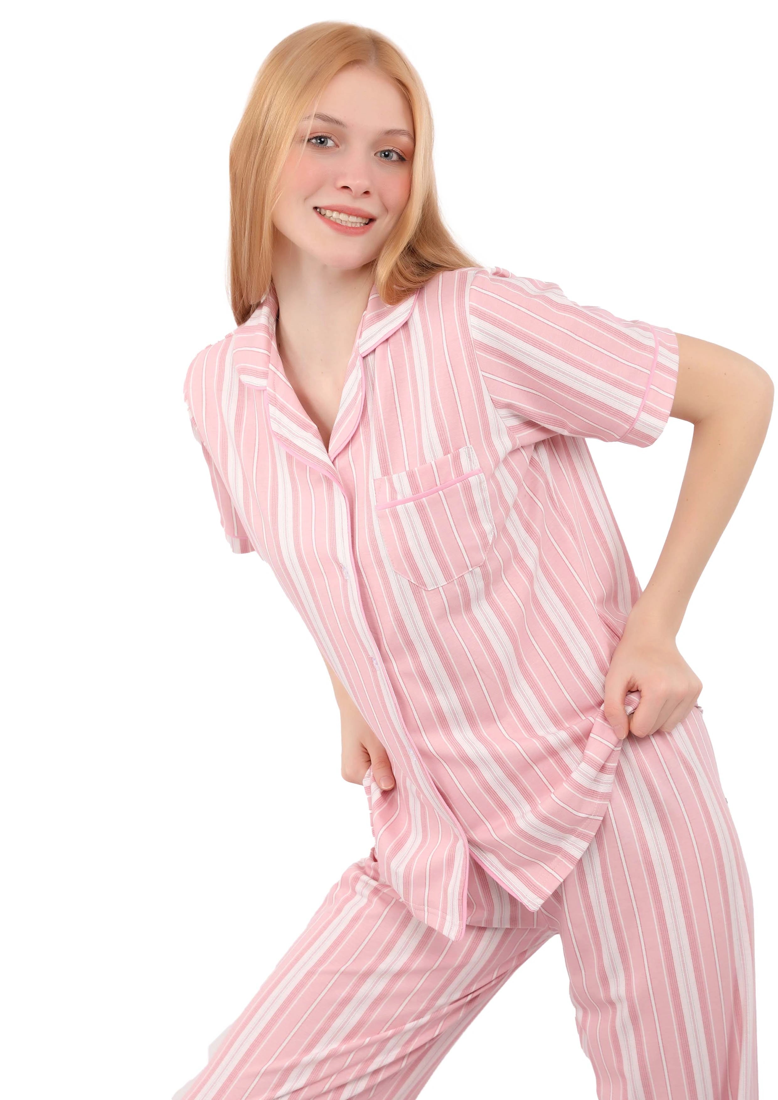 S424 SWEET BONBON BUTTON UP PAJAMA SET