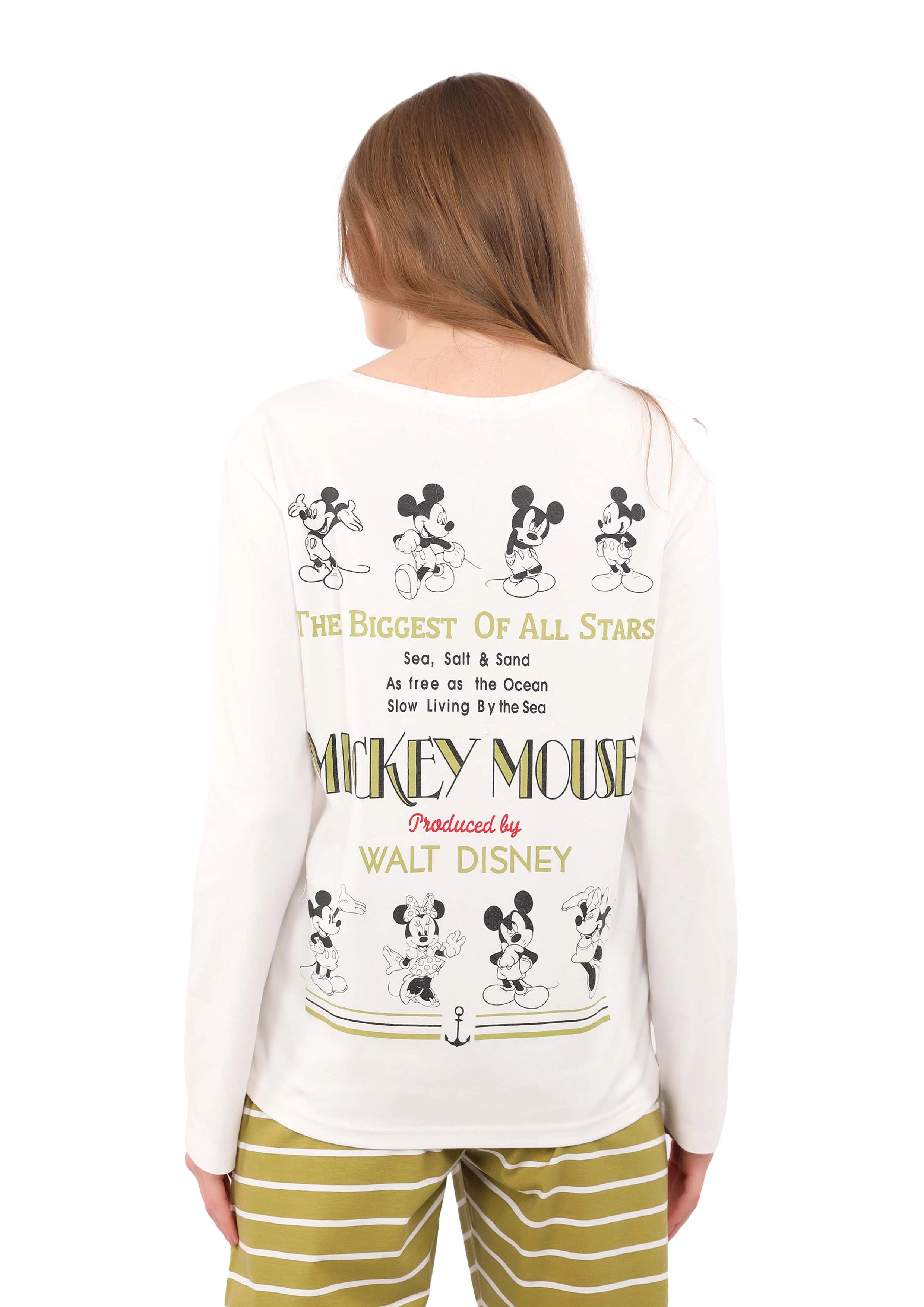 S130 mickey stripes long sleeves pajama set