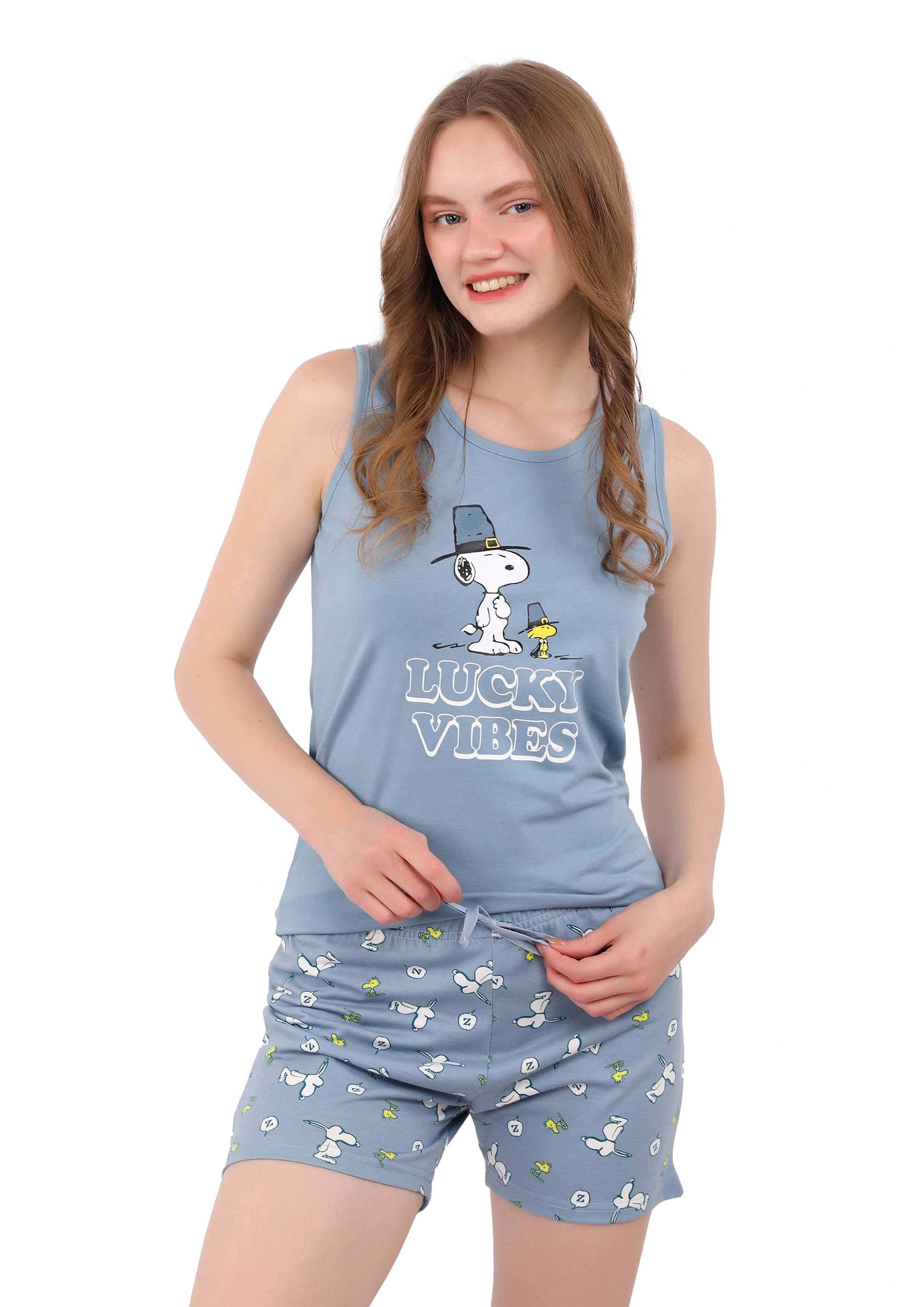 S227 SNOOPY SHORTS PAJAMA SET
