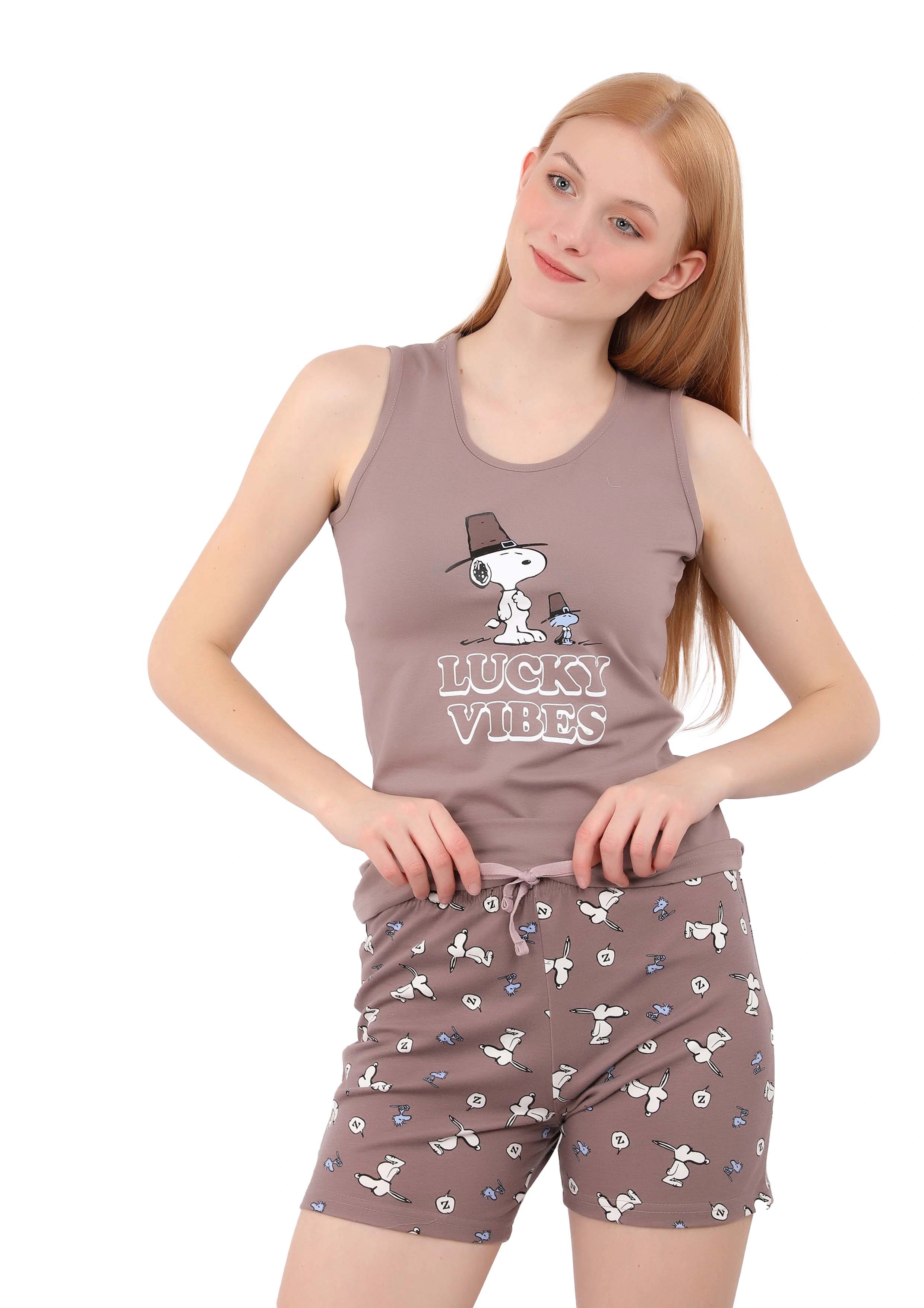 S227 SNOOPY SHORTS PAJAMA SET
