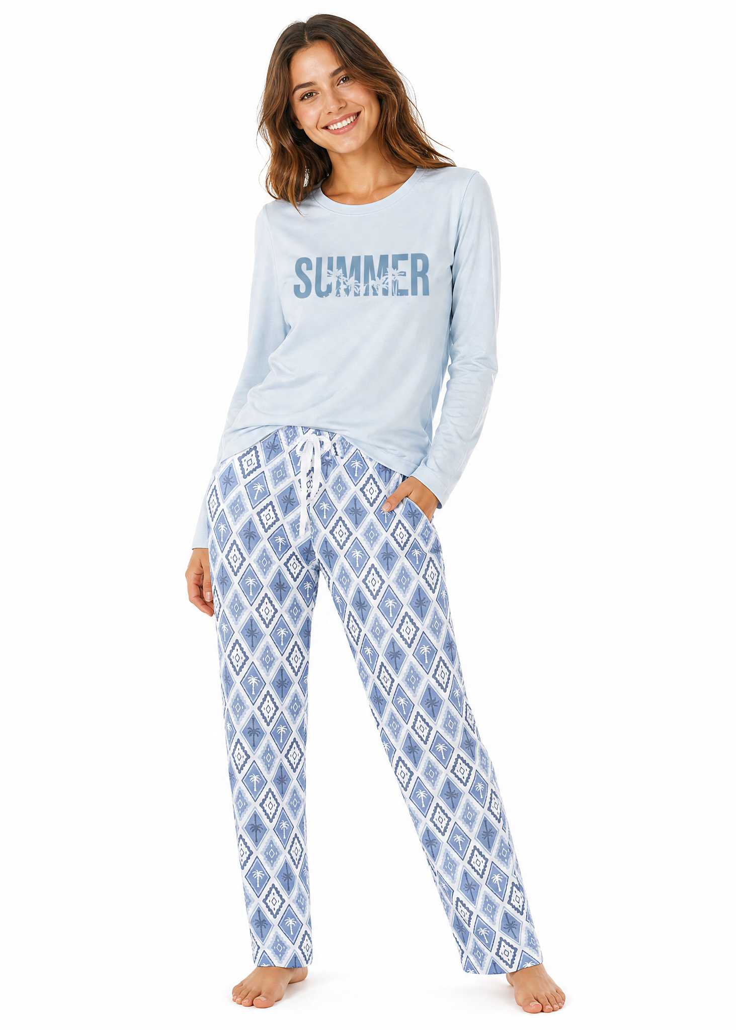 S112 COLORFUL PALMS PAJAMA SET