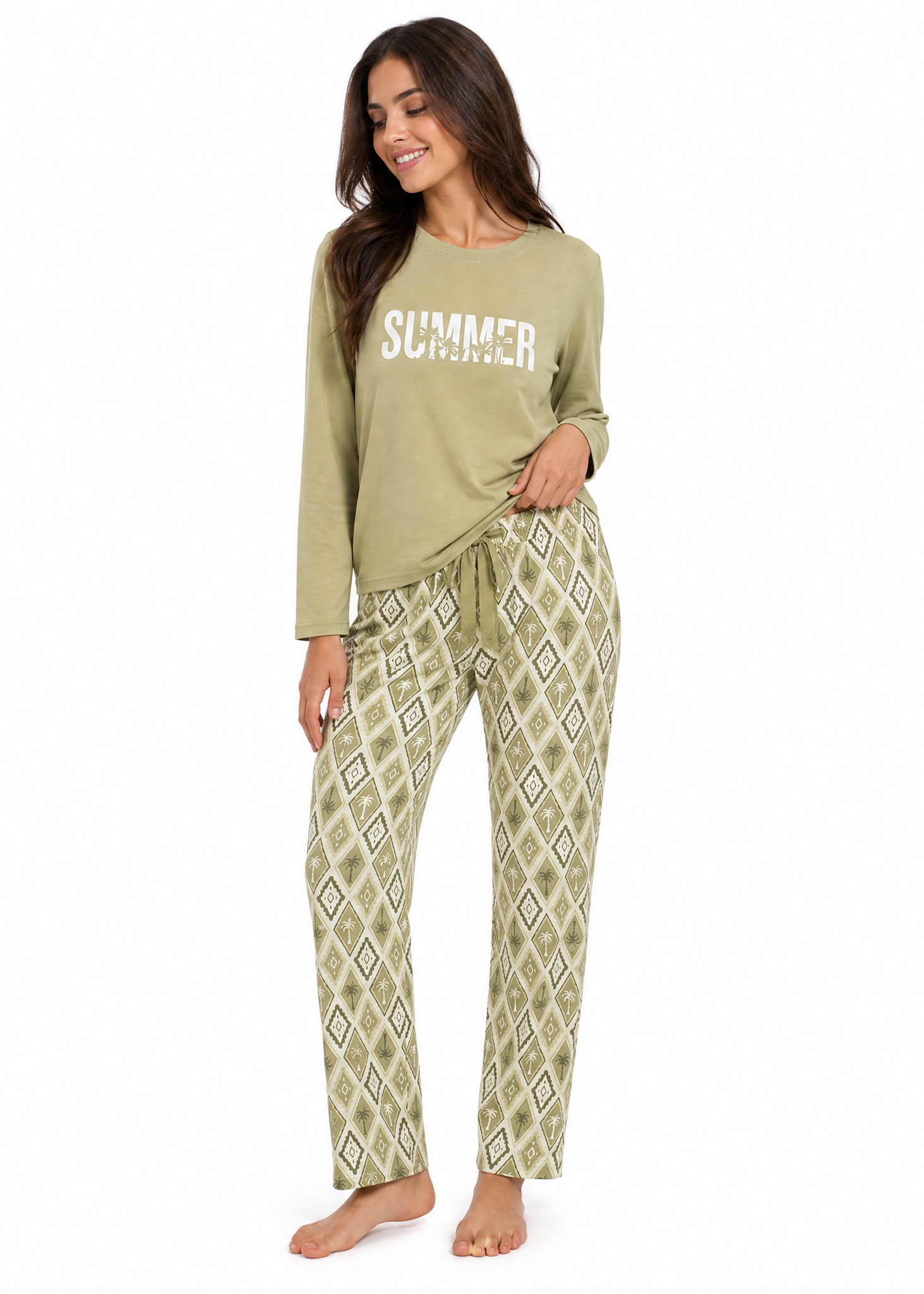 S112 COLORFUL PALMS PAJAMA SET