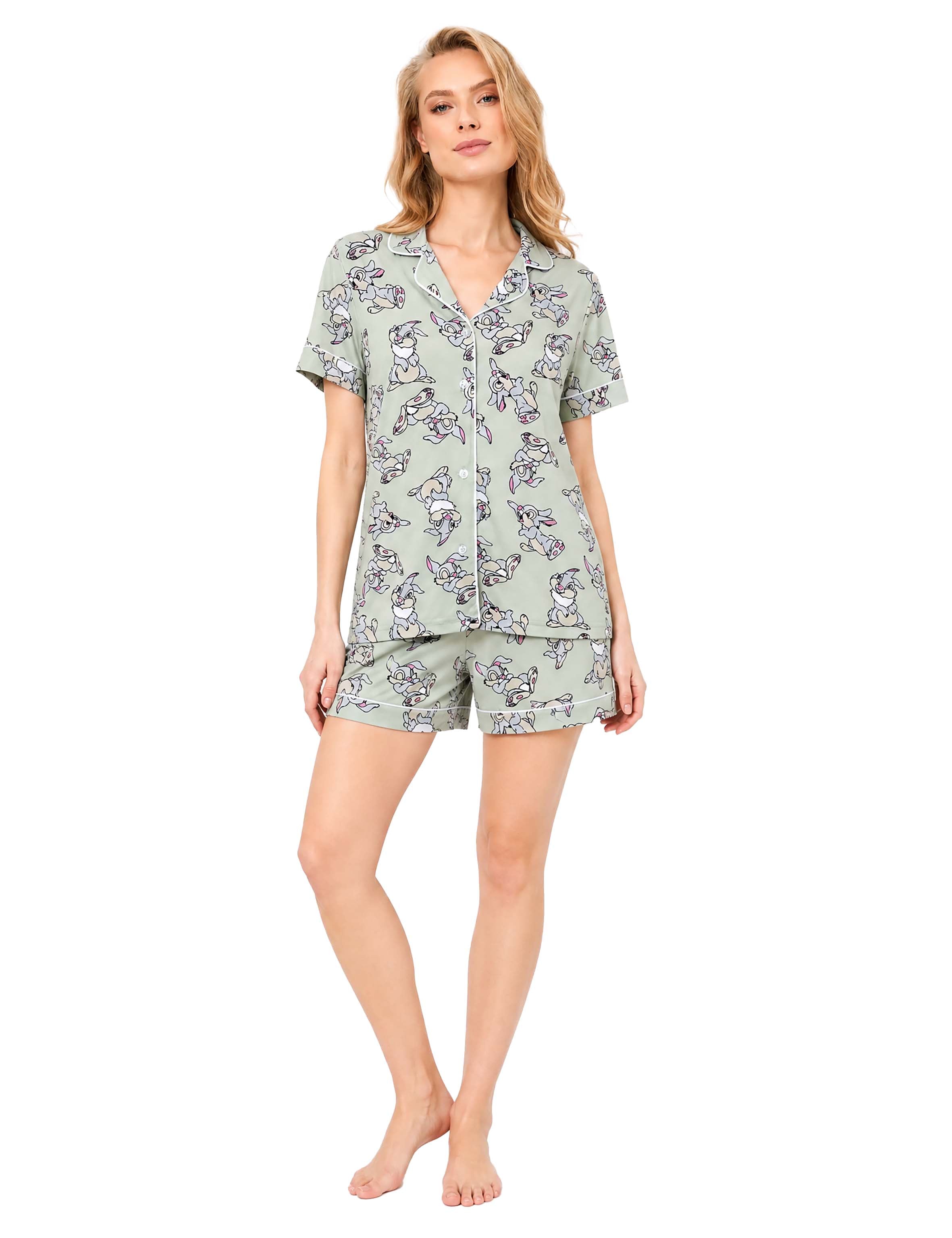 W509 MR RABBIT BUTTON-UP SHORTS PAJAMA SET